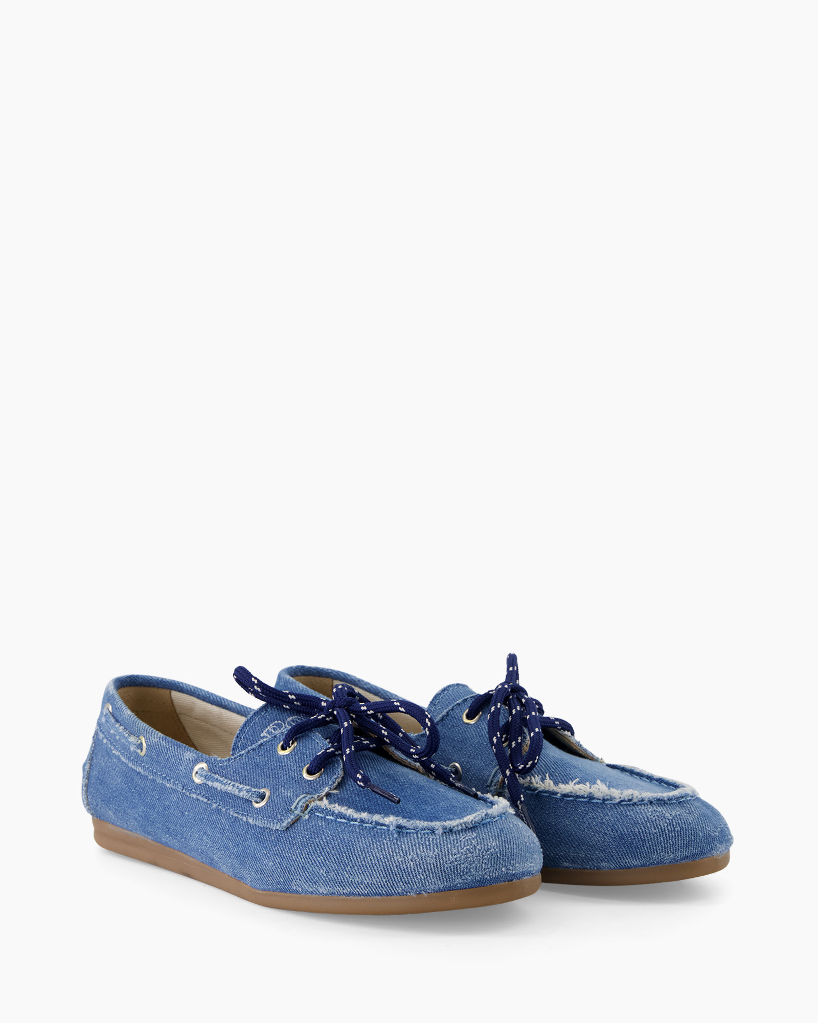Sloffen, denim, blauw, geknoopt, casual