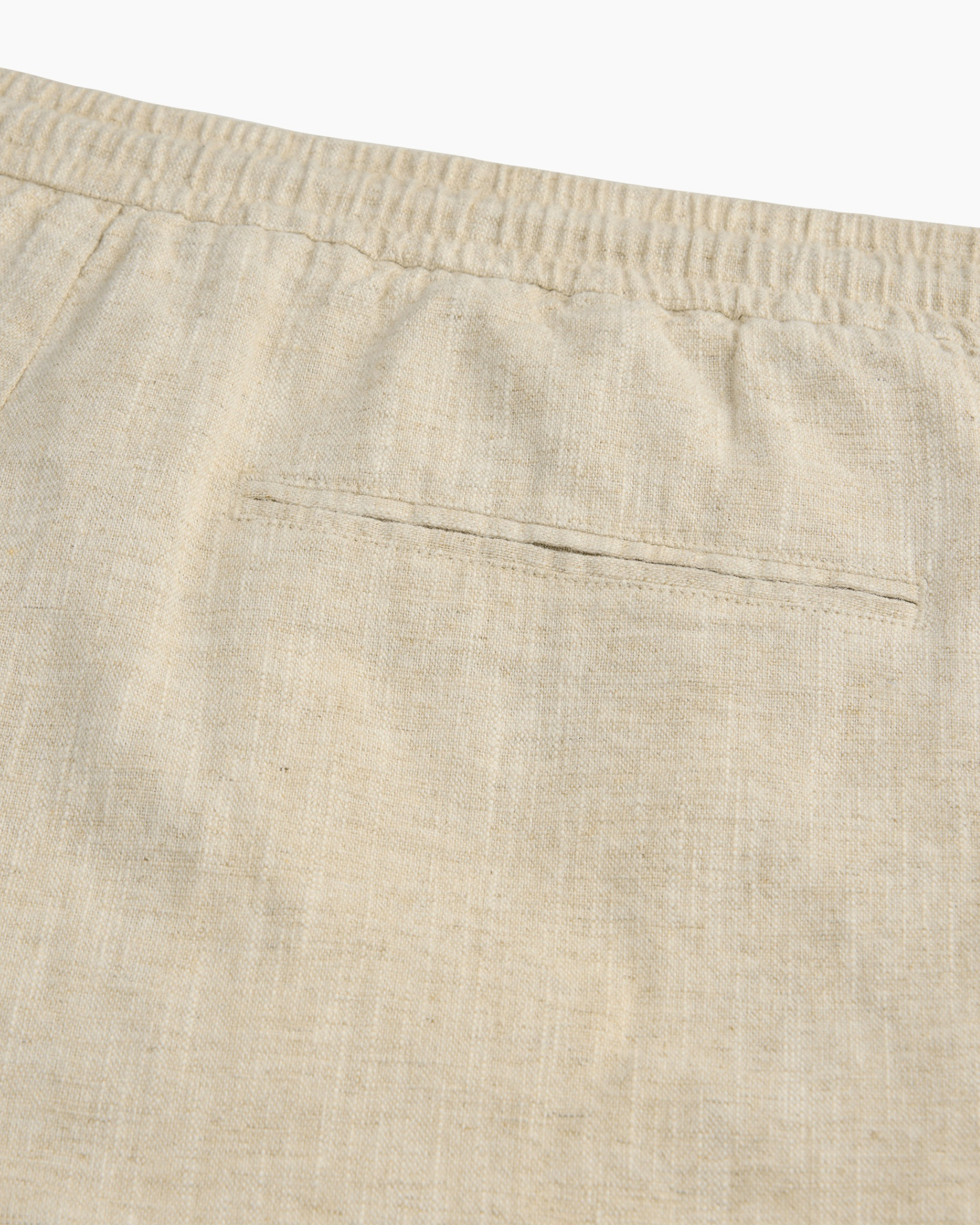 shorts, linnen, beige, trekkoord, elastische taille