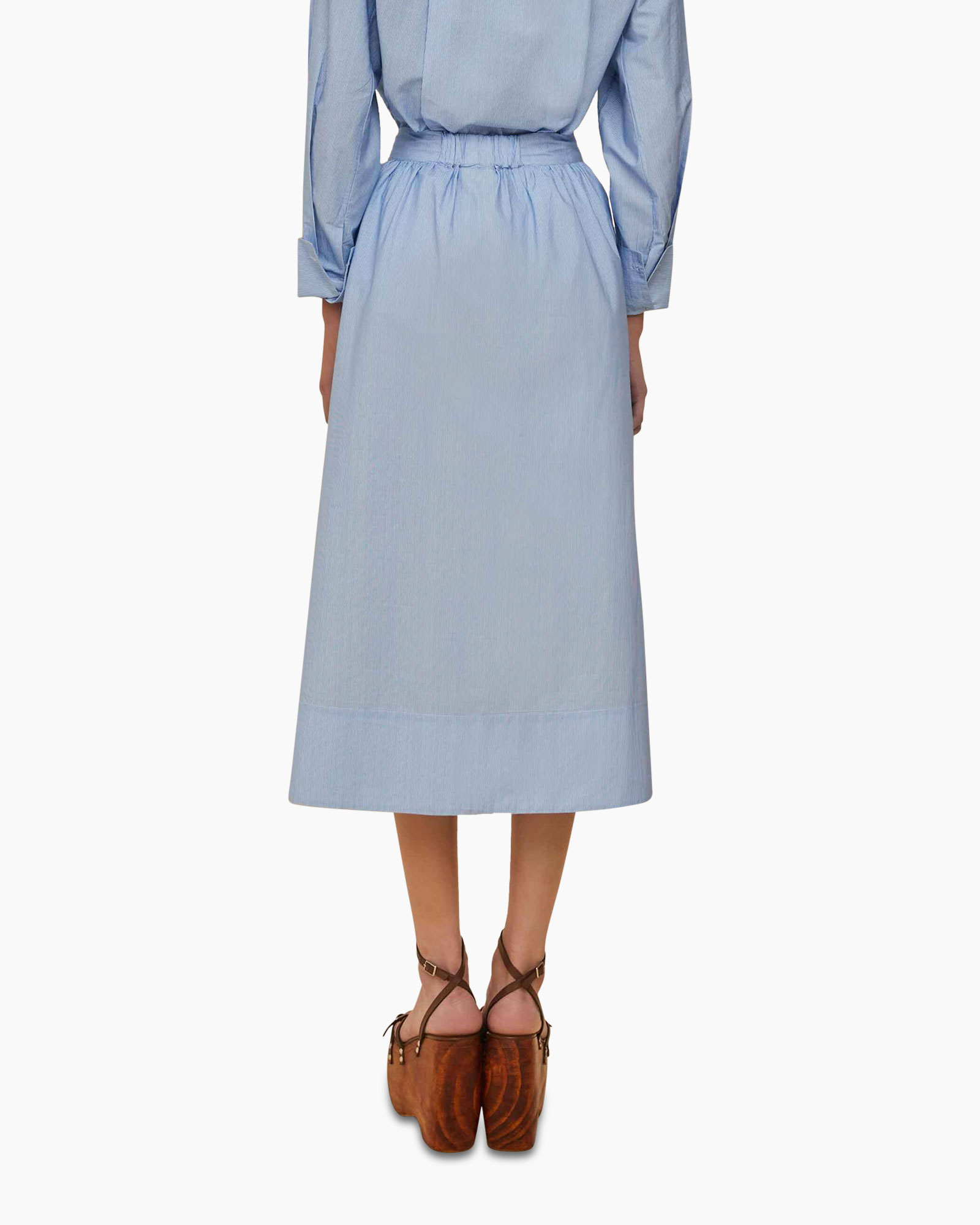 Midi Rok Banana Licht Blauw