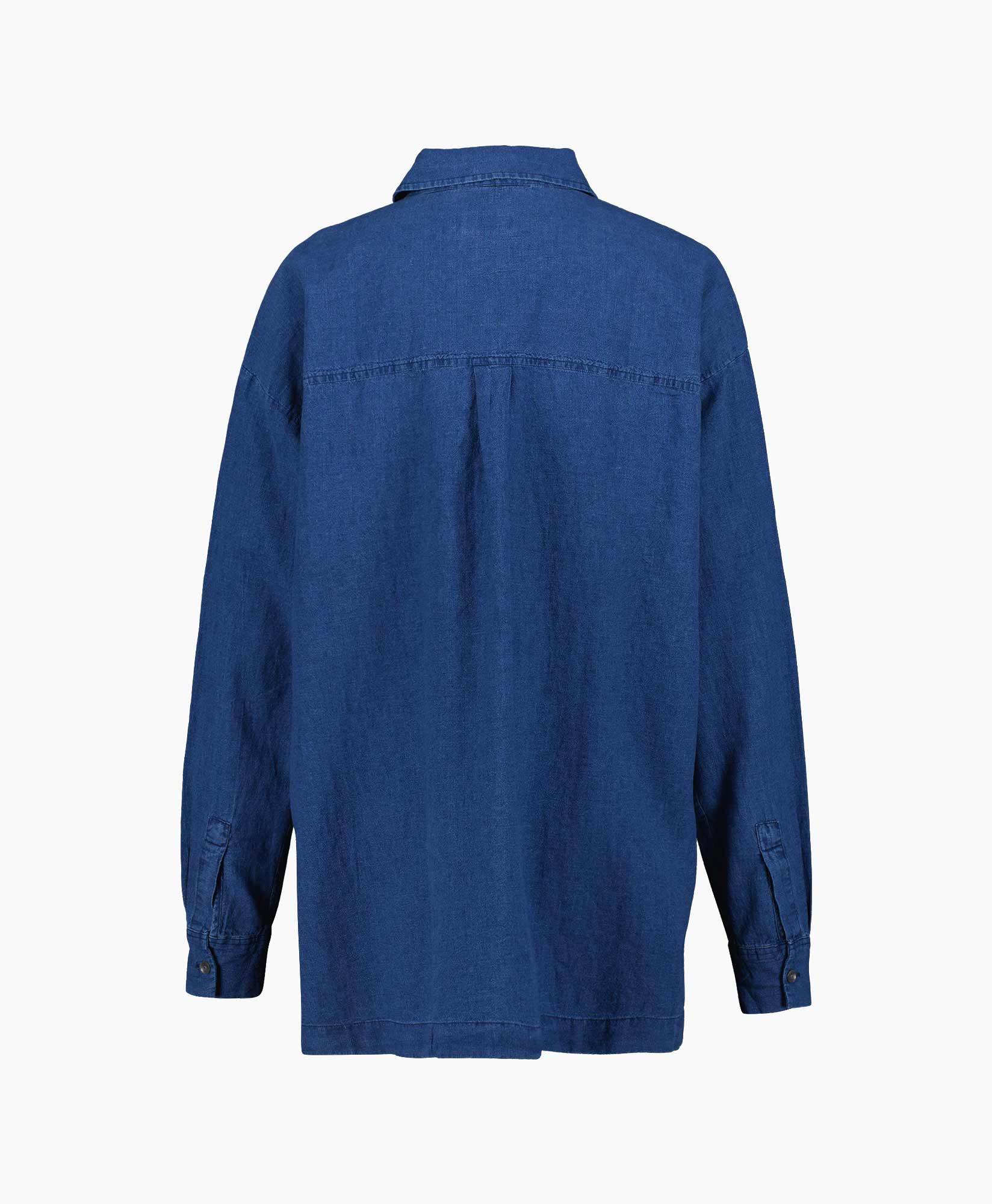 Blouse Shirt With Slits Blauw