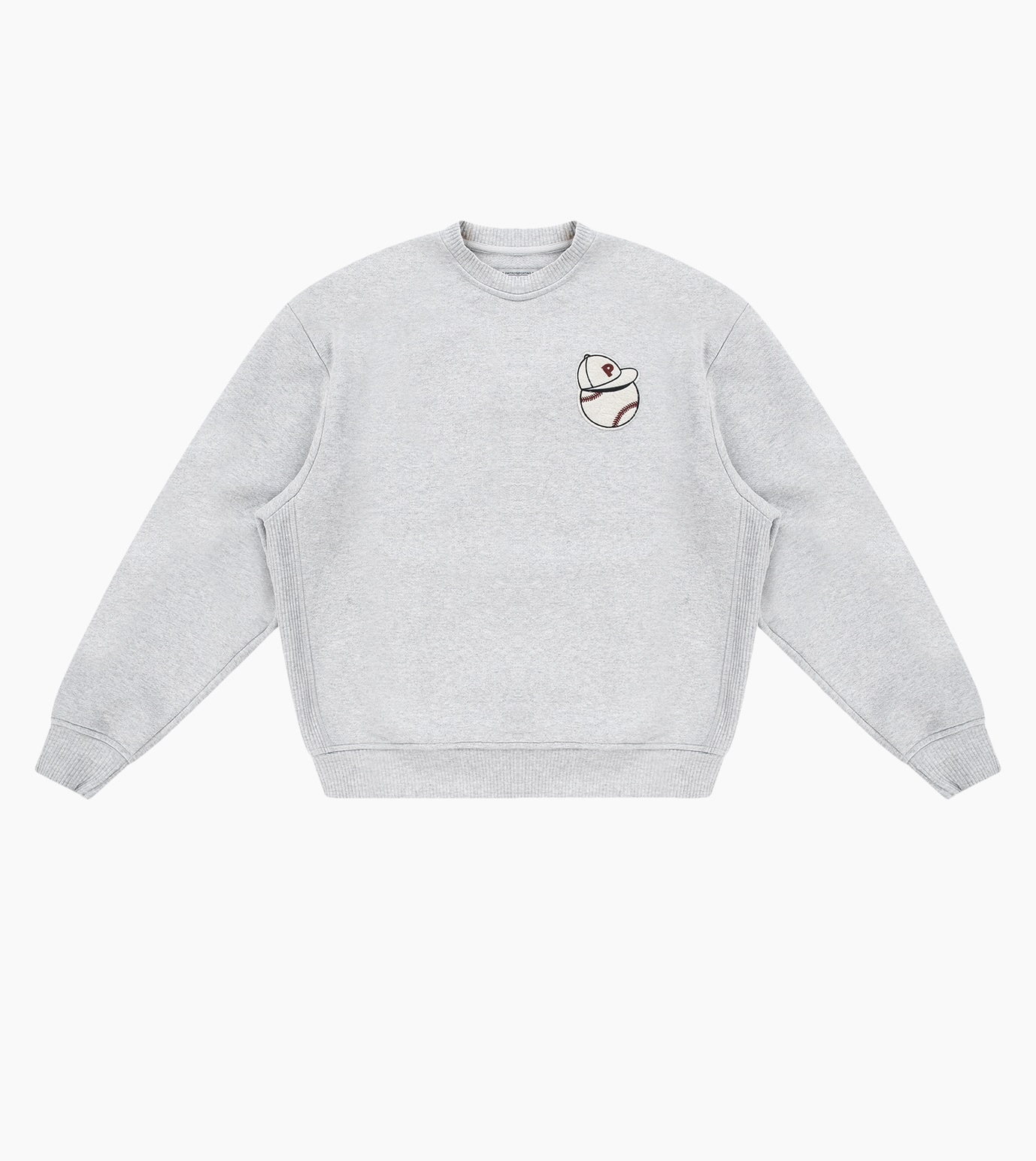 trui, grijs, langerem, crewneck, klein-applicatie, sweatshirt, grijs, kraageloos, logo, lange mouw, rolkraag, trui, grijs, lange mouwen, kleine logo