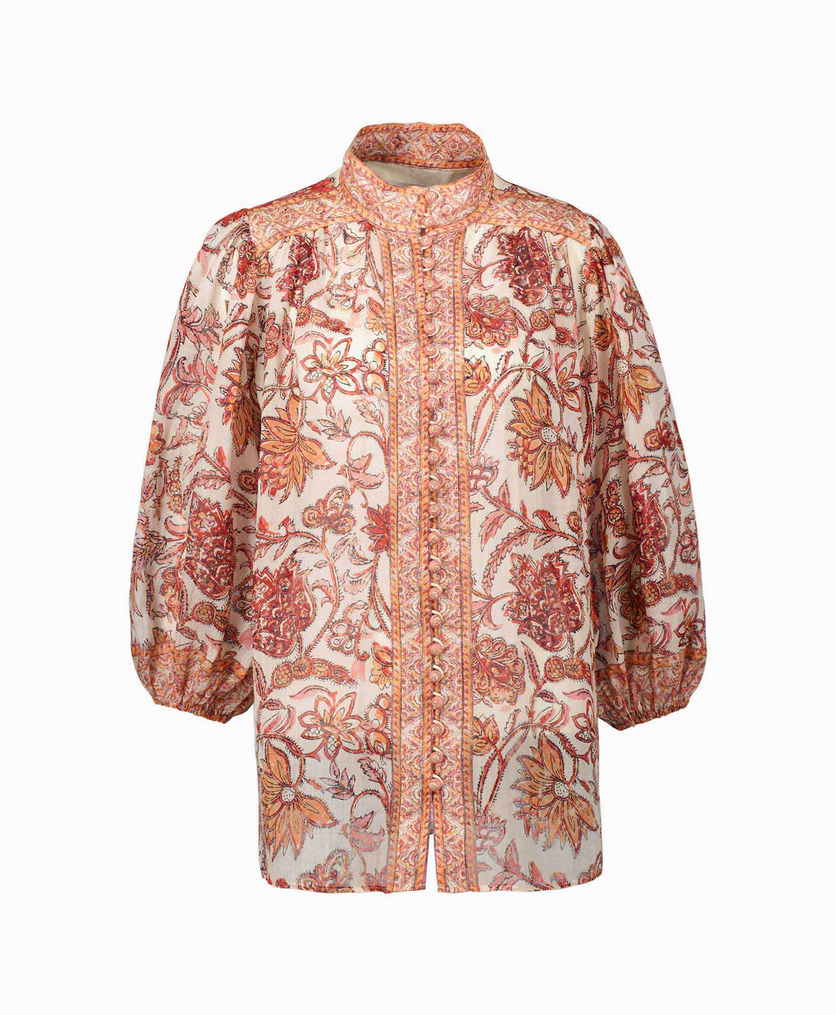 Zimmermann Blouse Vitali Yoke Rood