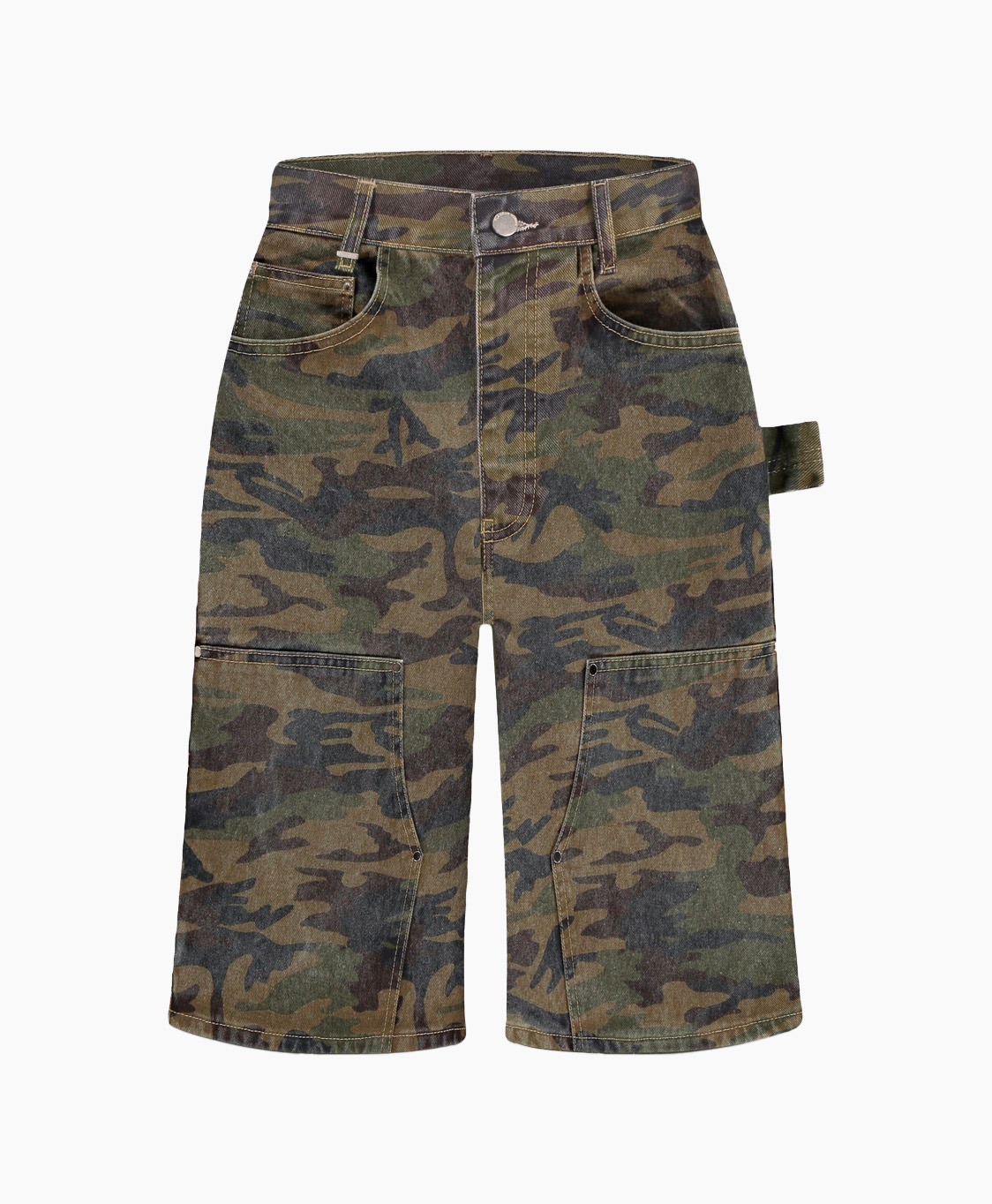 Flaneur Homme Jeans Carpentier Short Jeans Donker Groen