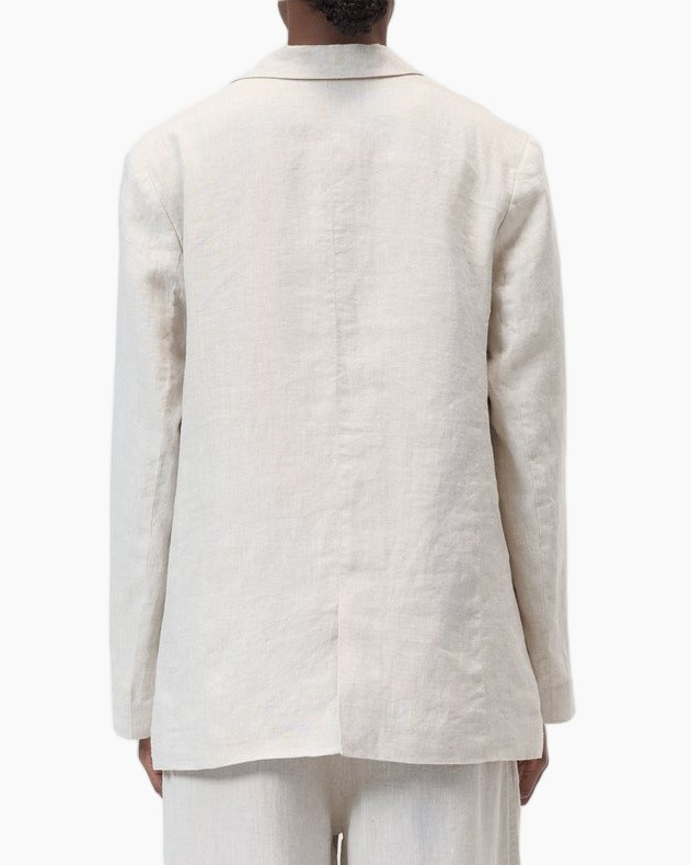 blazer, linen, beige, jacket, two-button