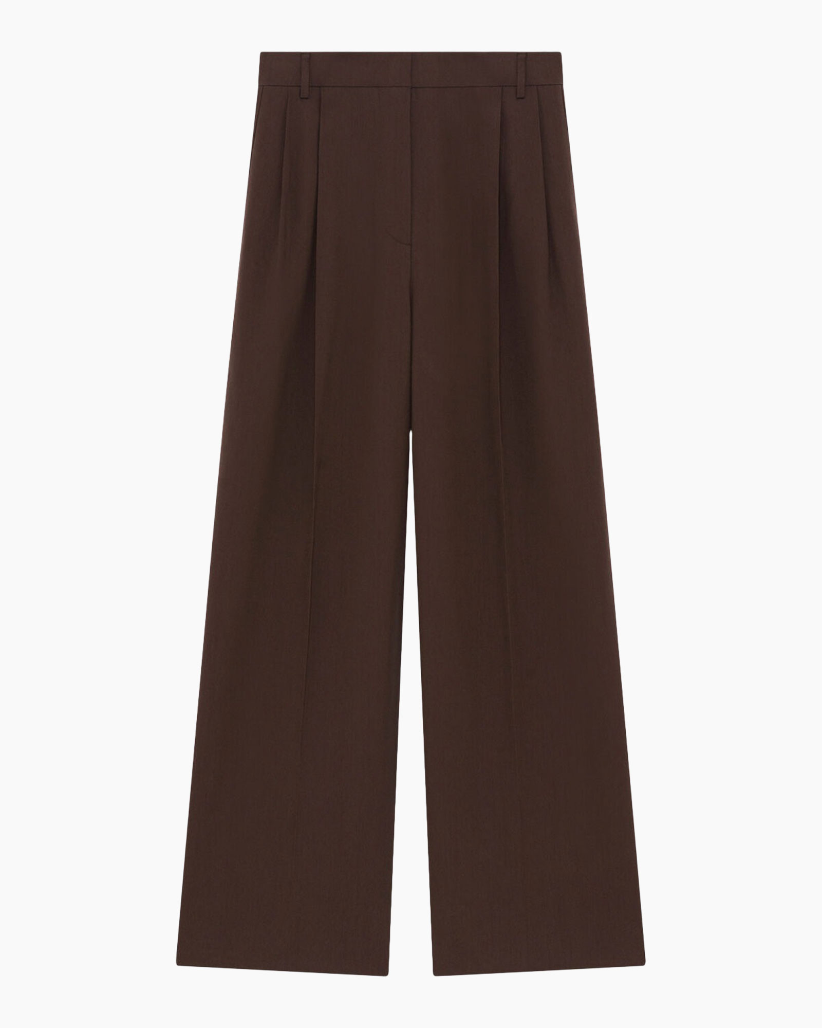 pants, trousers, wide-leg, brown, waistband