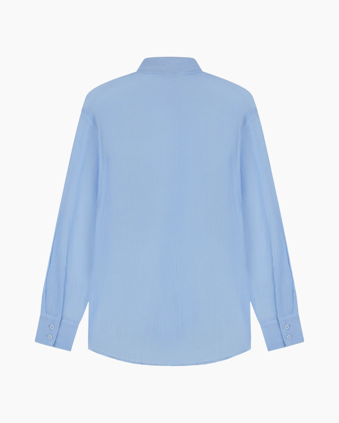 hemd, blouse, knopenmouw, lichtblauw, lange mouw