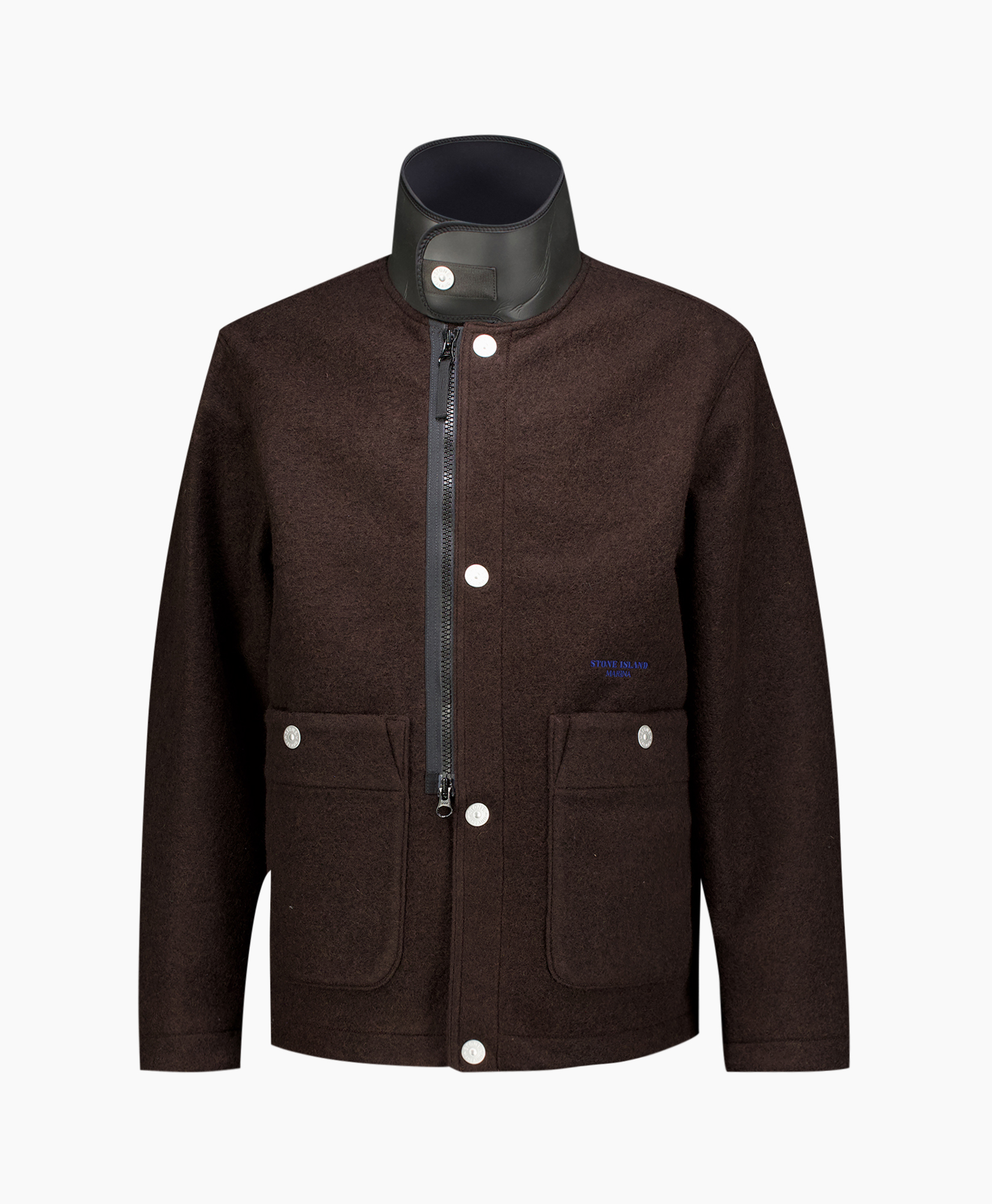 Parka Marina Felted Wool Polyester Blauw