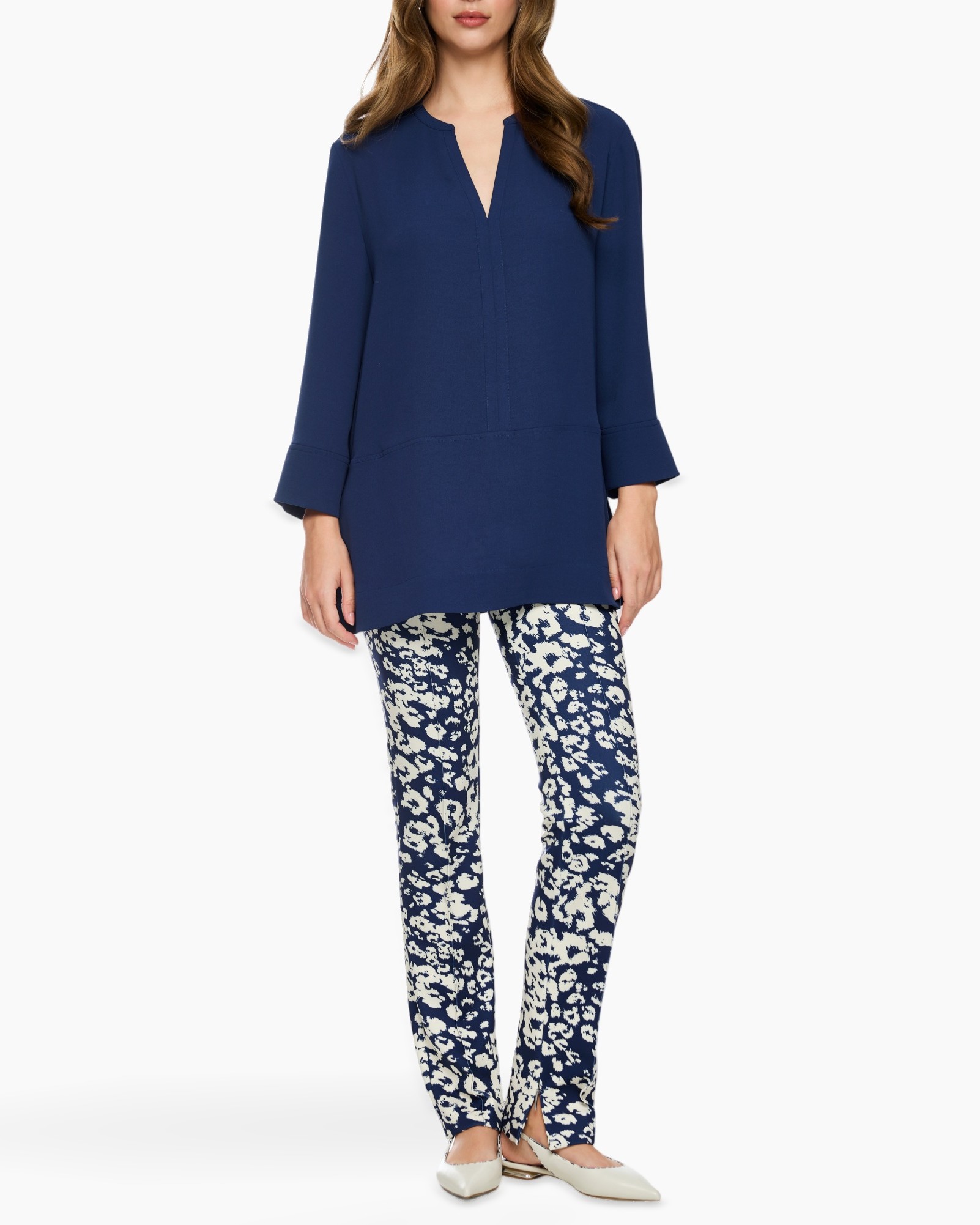 tuniek, lange mouwen, effen kleur, zijsplitzoom?, leggingbroek
