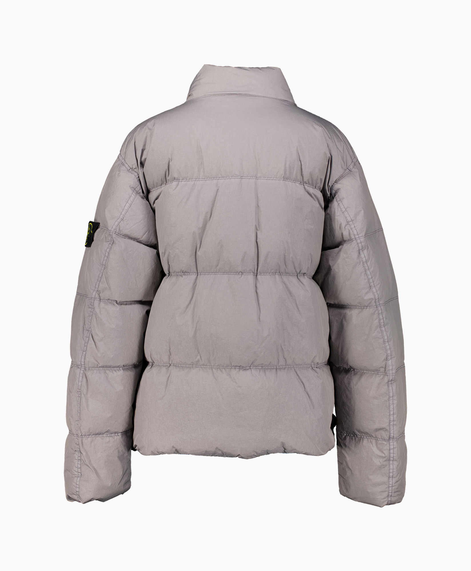puffer jas, donsjas, warmte, grijs, kraagstand