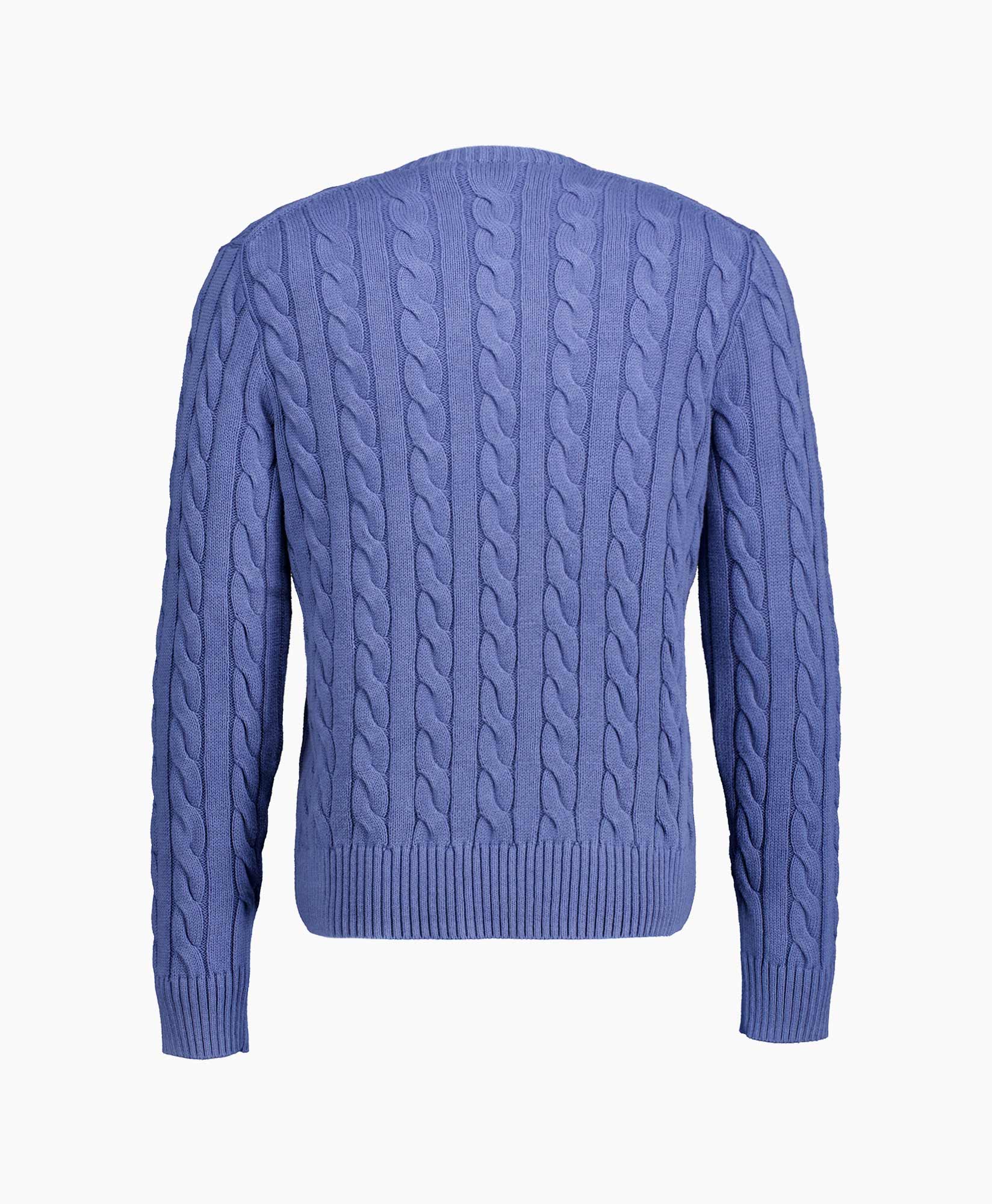 Pullover Cotton Cable Knit Donker Blauw