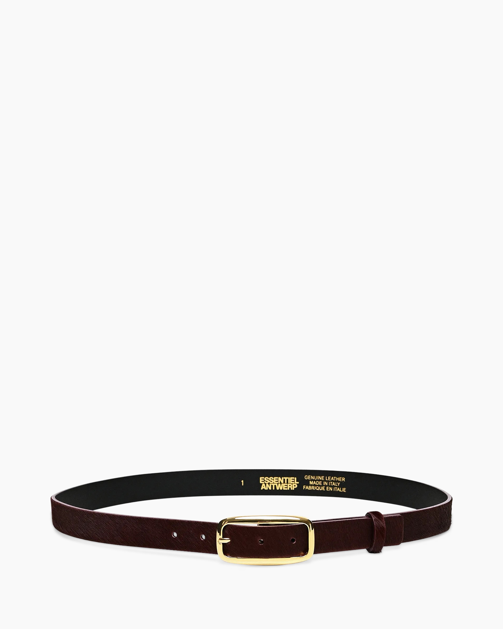 riem, leer, bruin, metaalkrus, dun