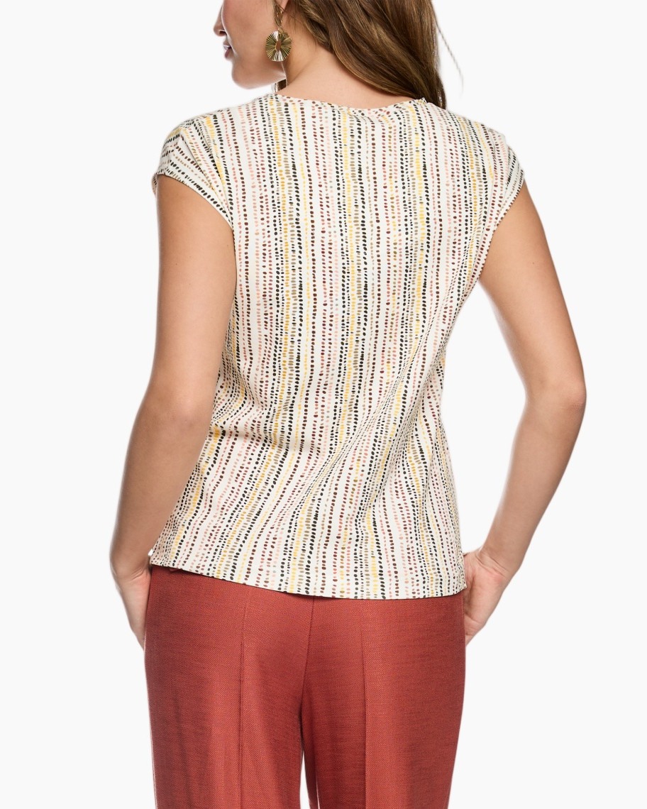 top, blouse, patterned, short sleeve, crepe?