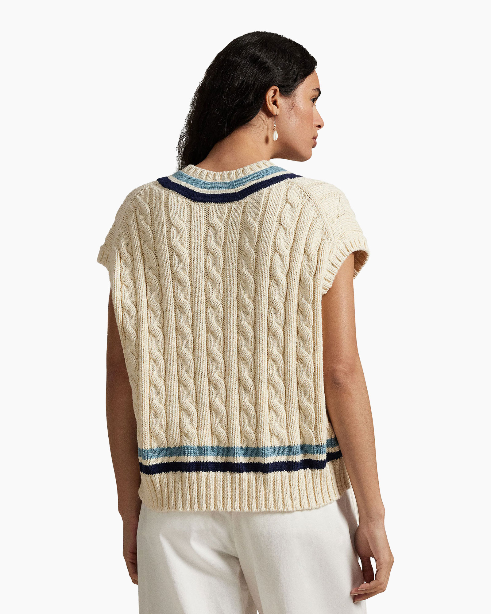 Gilet Cable Knit Cotton Crickets  Off White