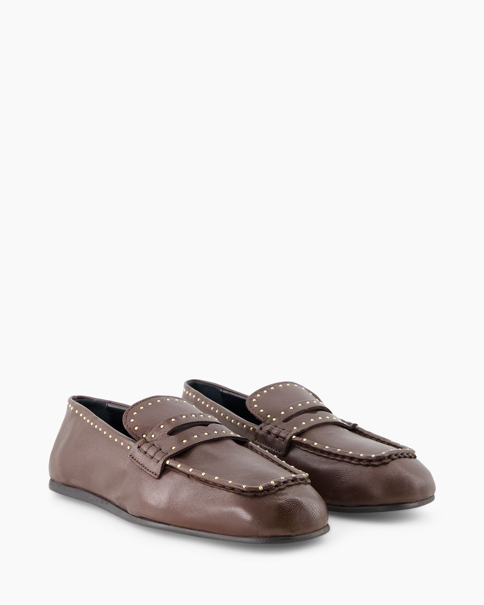loafers, moccasins, bruin, leer, studs