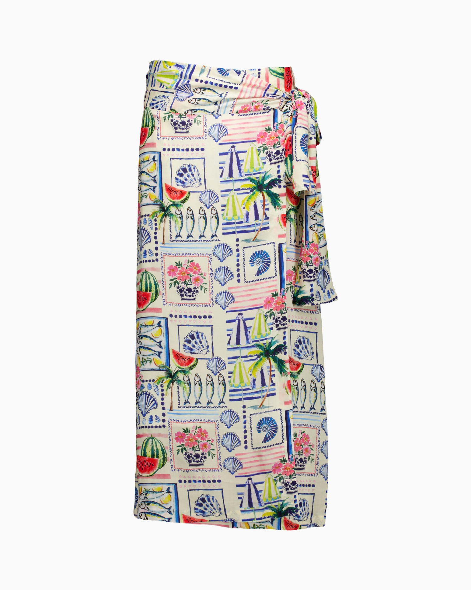 wrap dress, -print dress, summer dress, bg multi-pattern, ankle-length