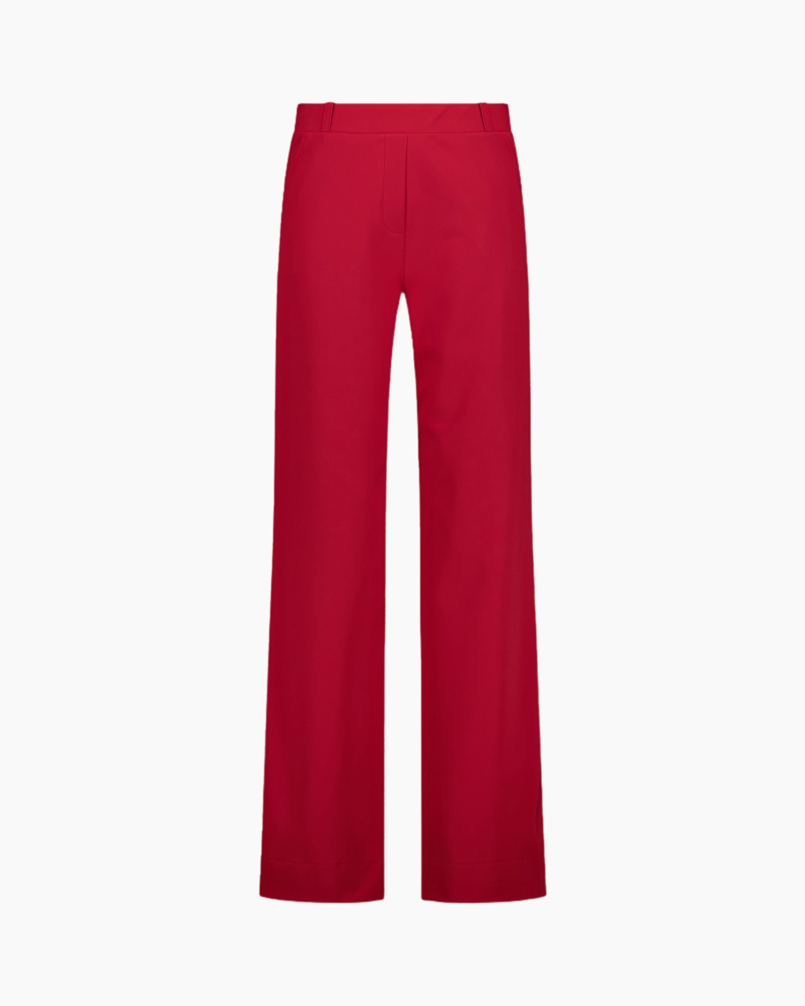 broek, broek, rood, wide-leg, effen
