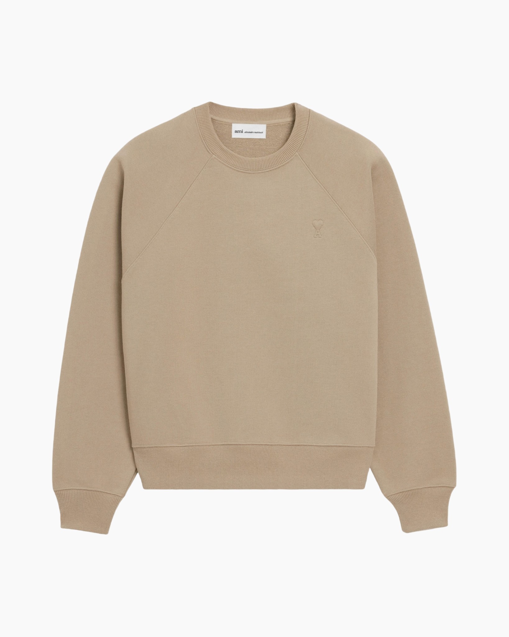 sweatshirt, rondhals, beige, langarm, eenvoudig