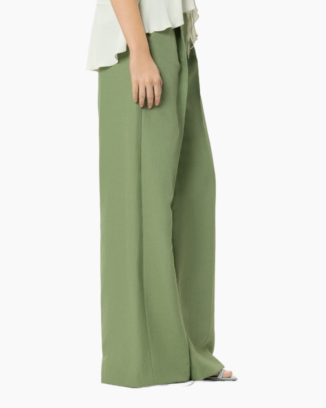 pants, wide-leg, green, trousers, loose fit