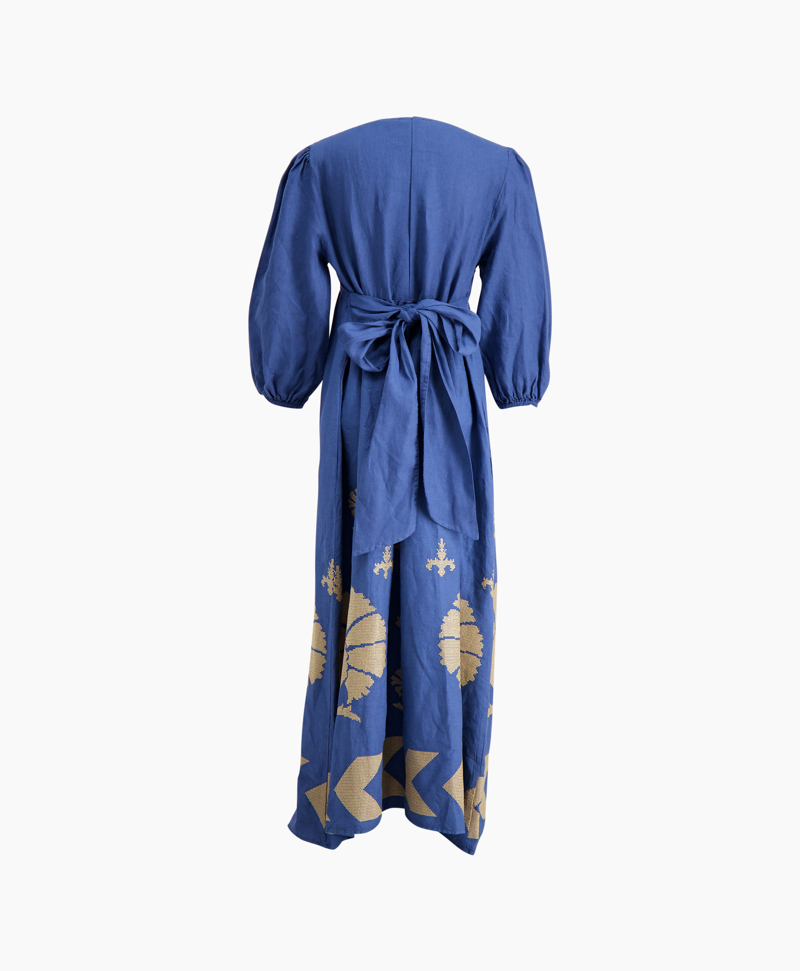Greek Archaic Kori Maxi Jurk 230224 midden blauw