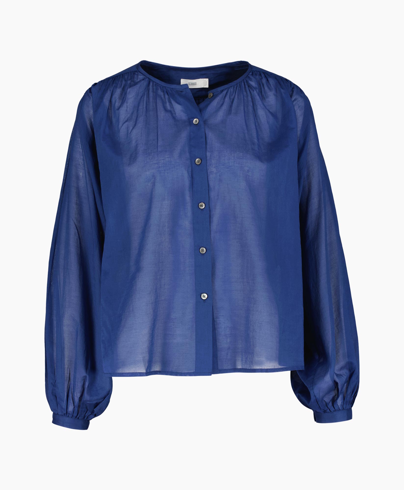 Closed Blouse Gathered Blouse Blauw