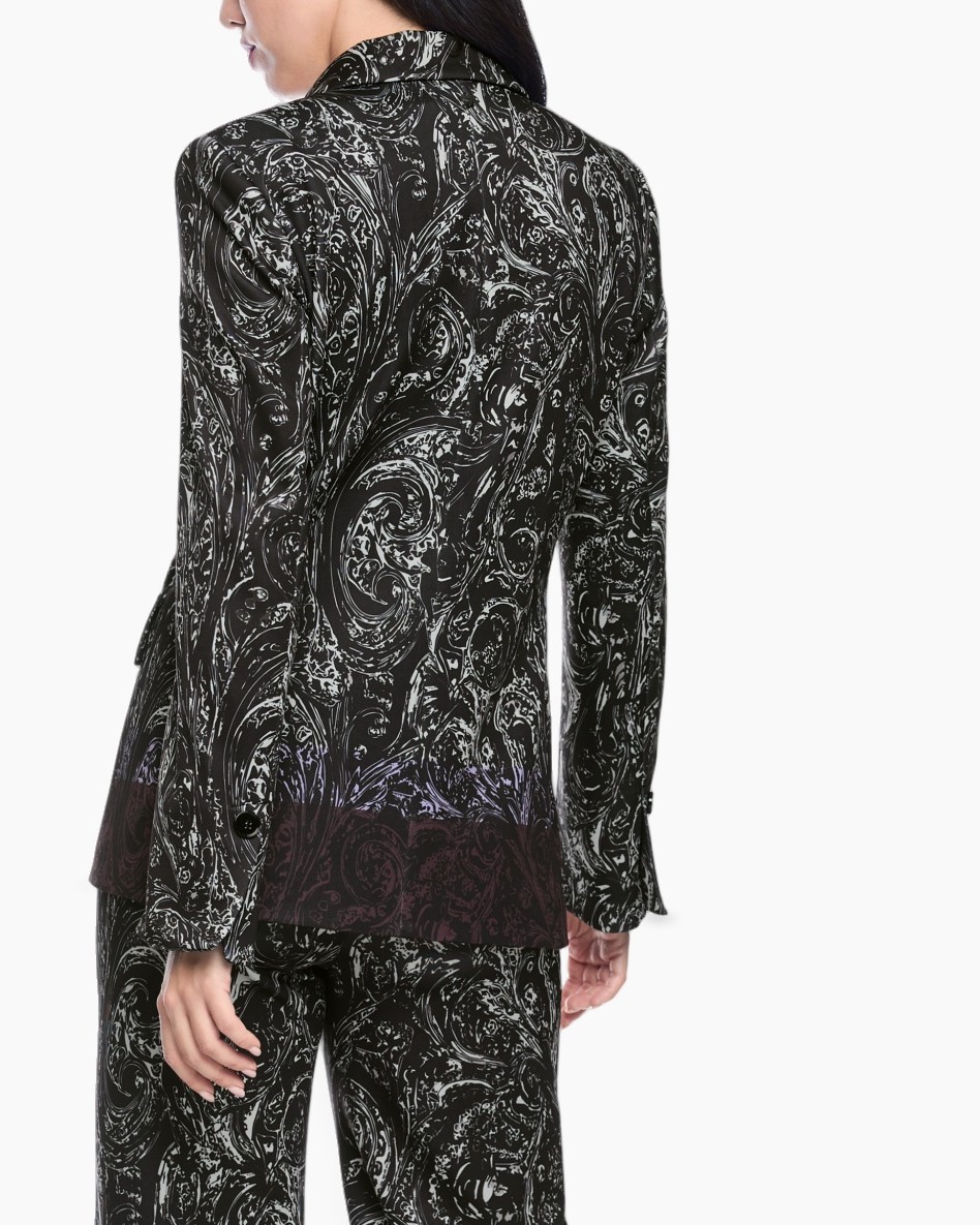 blazer, gebloemd jasje, riem, paisley patroon, vrouwenset