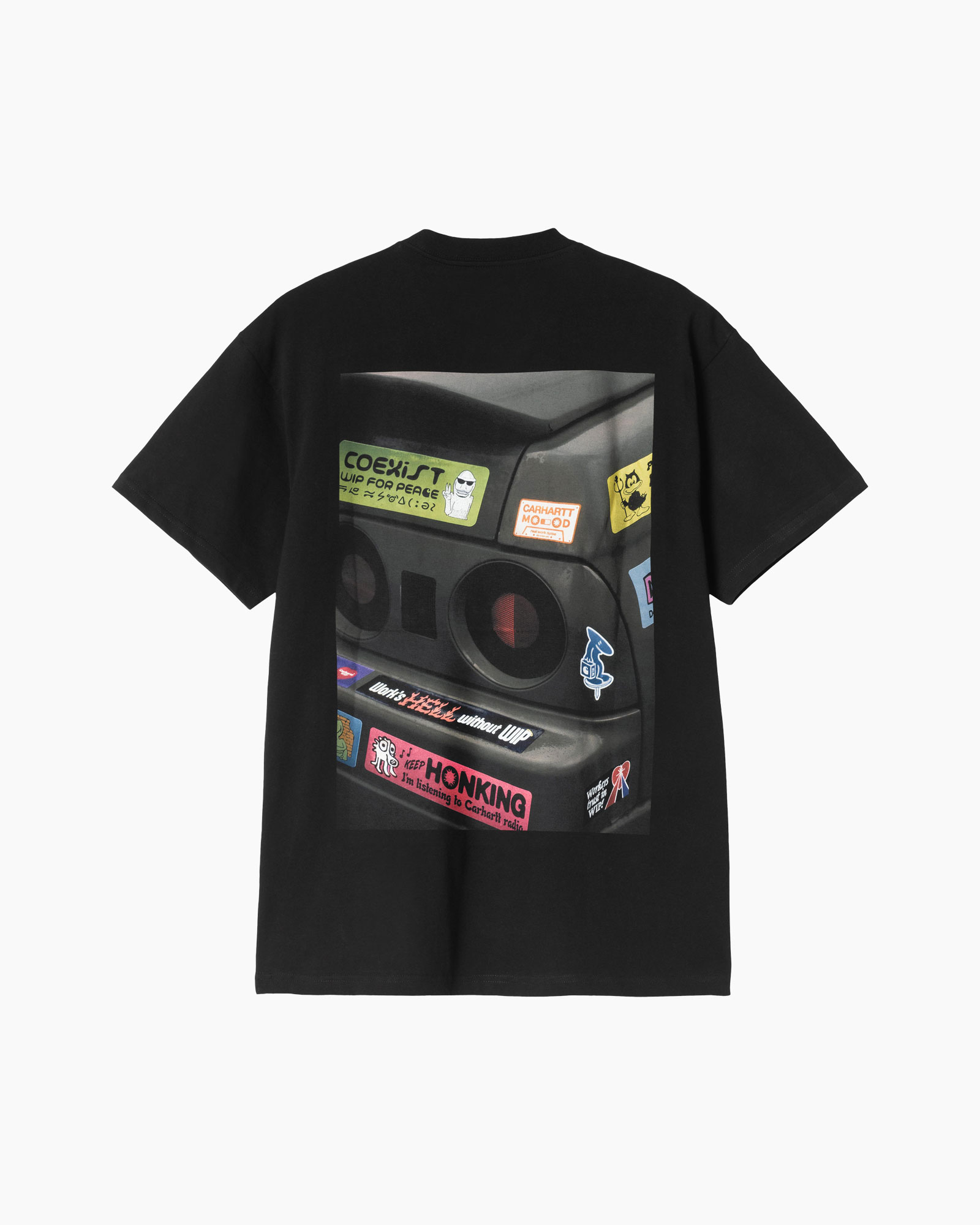 t-shirt, korte mouw, zwart, grafisch, kleine print