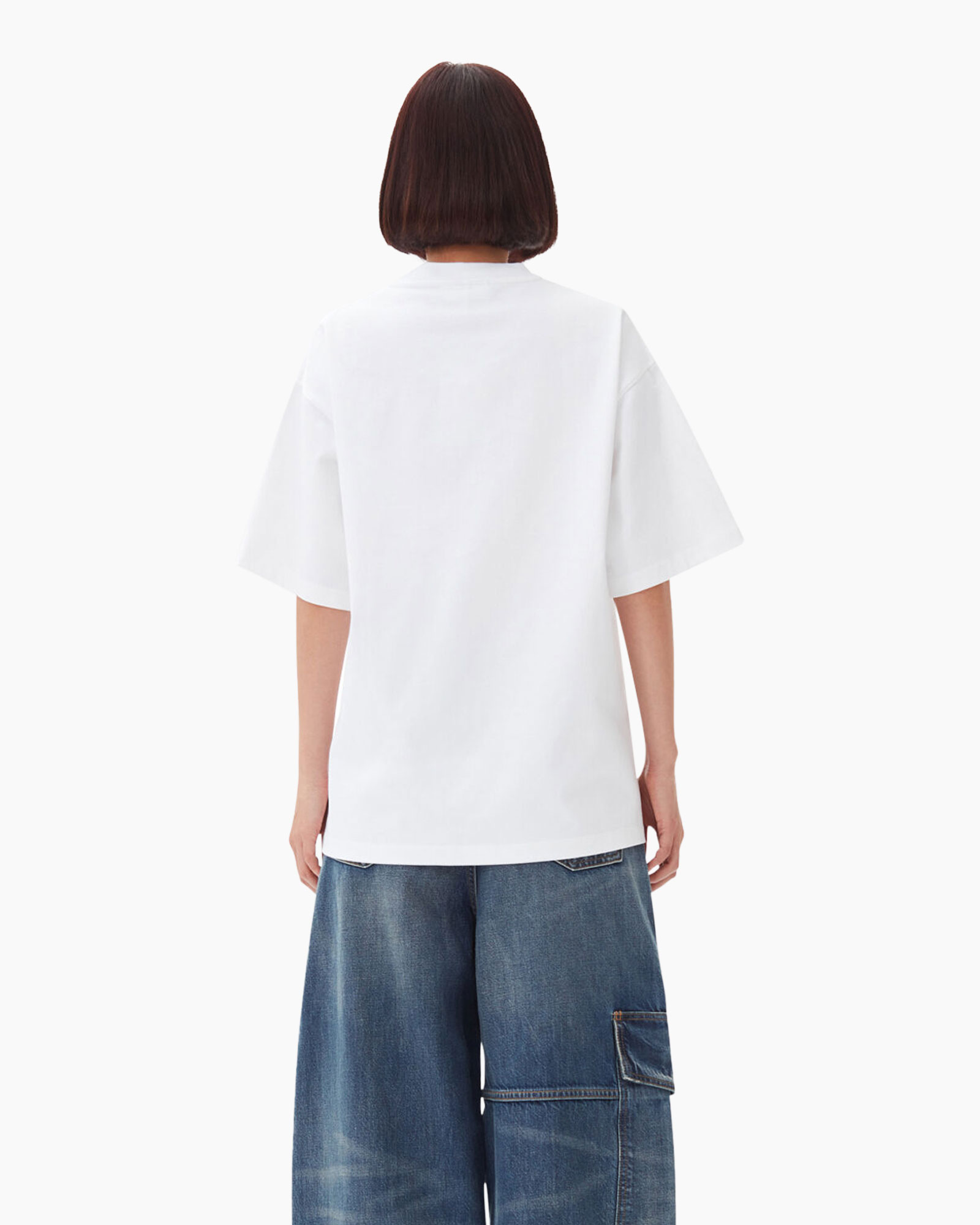 T-shirt Heavy Cotton Drop Shoulder Heart Wit