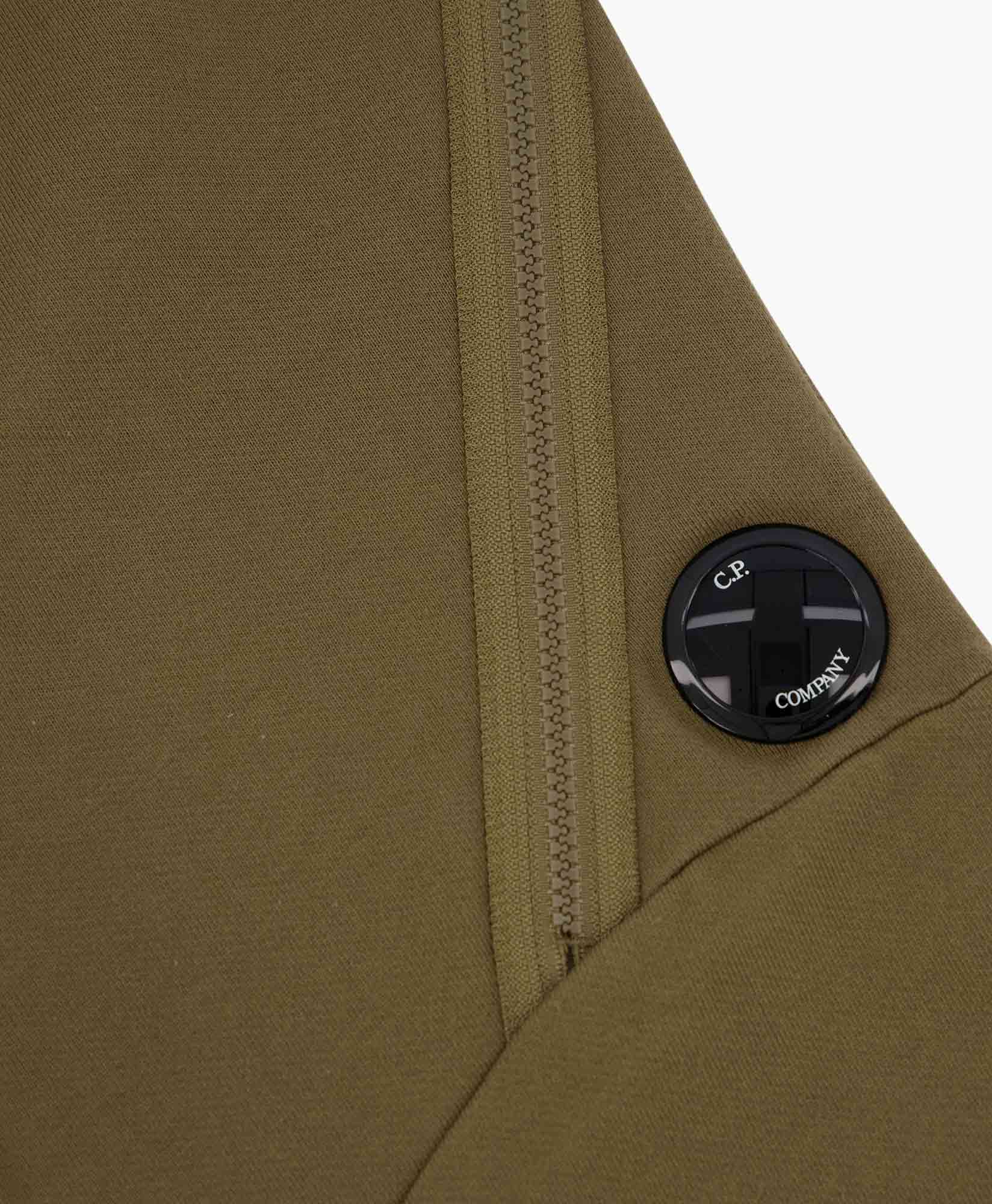 Cp Company Broek Diagonal Raised Fleece Zipped Tra Bruin