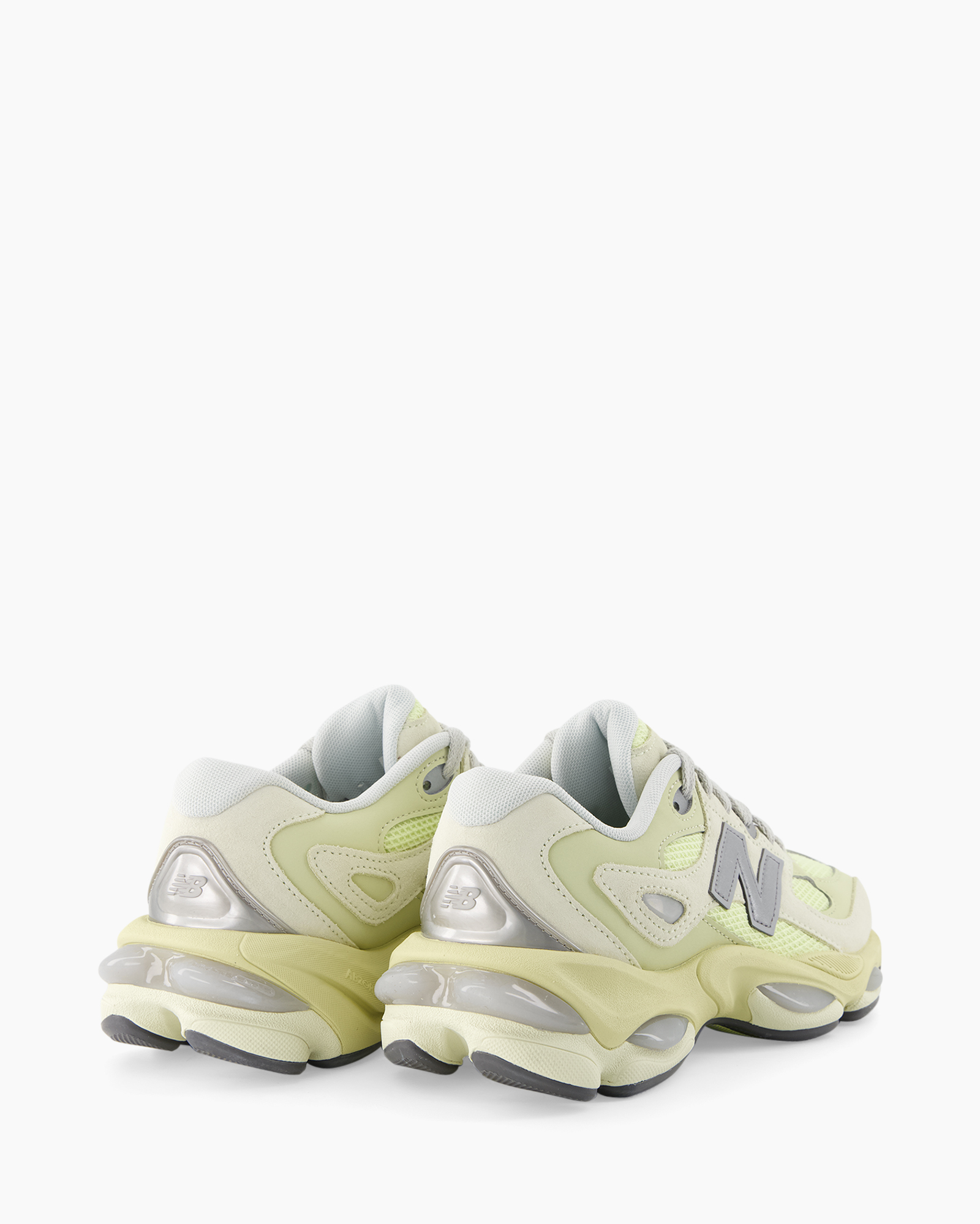 sneakers, sportschoenen, mesh, lichtgroen, achterkant