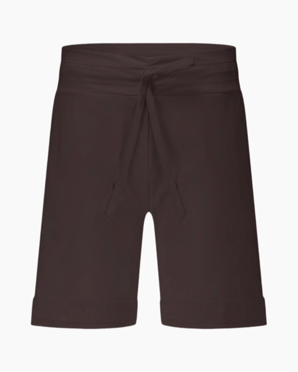 broek, bermuda, knielengte, touwriem, effen kleur