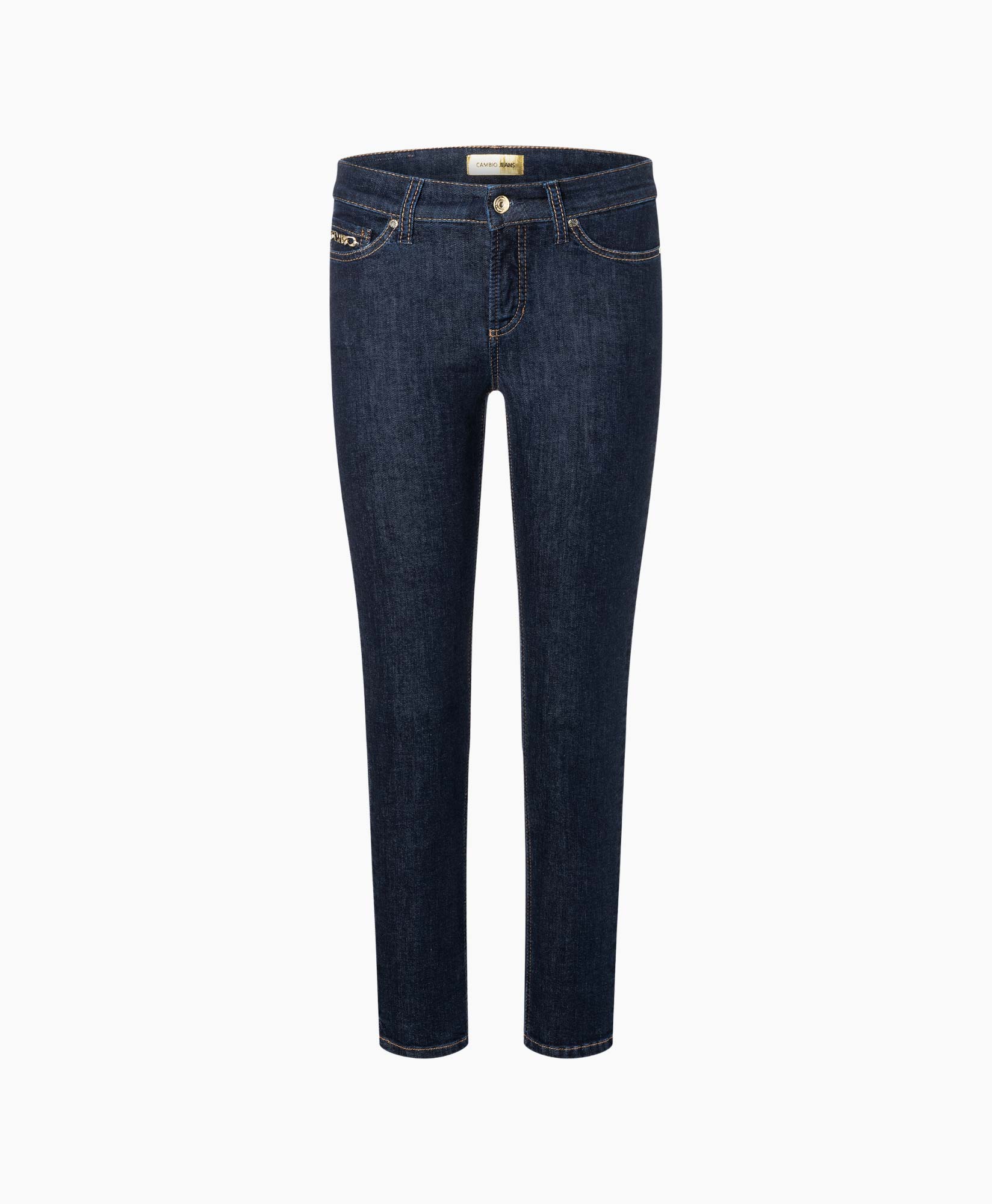 Cambio Jeans Piper Cropped Hr Stretch Blue Denim Blauw