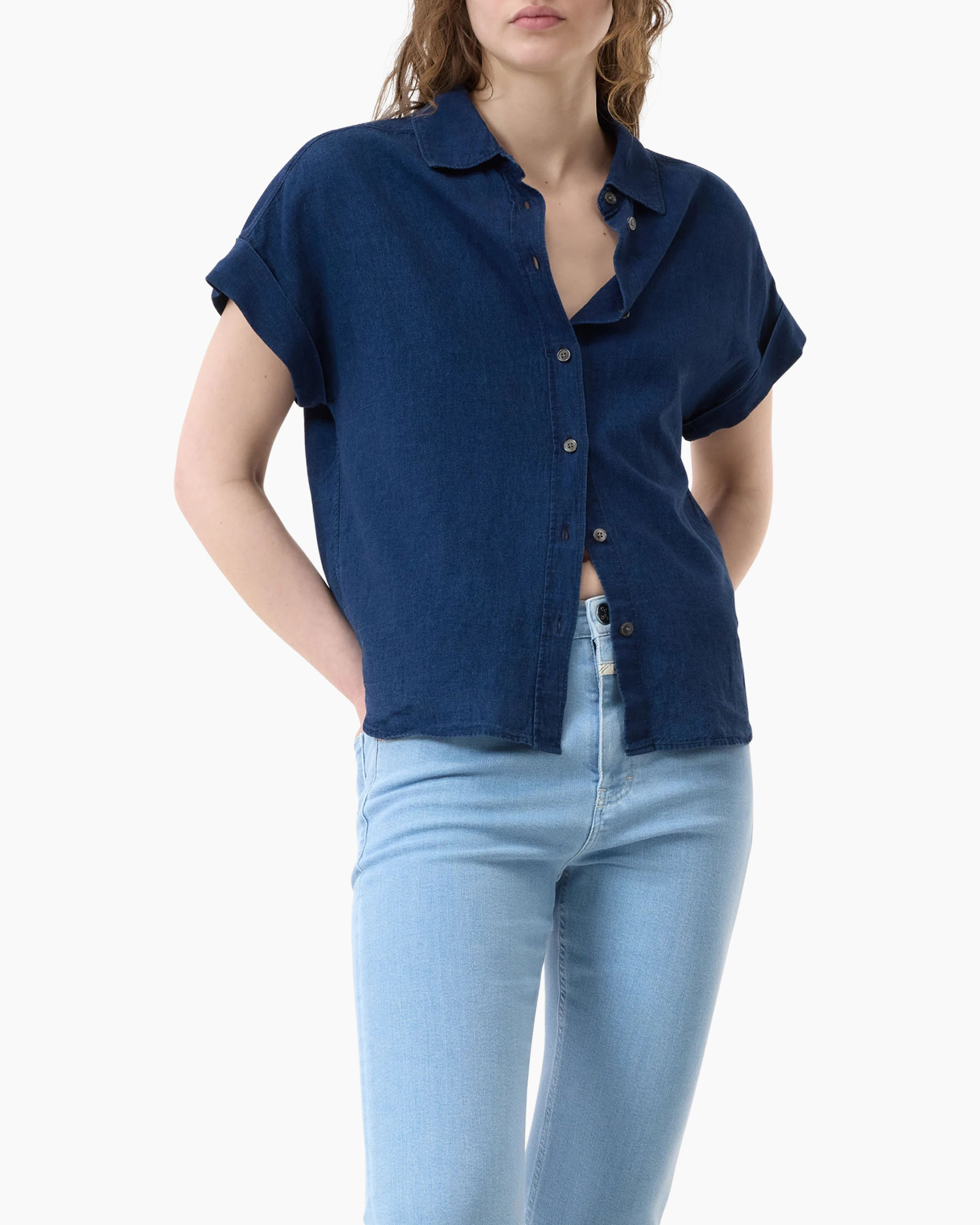 Top Sleeveless Shirt Donker Blauw