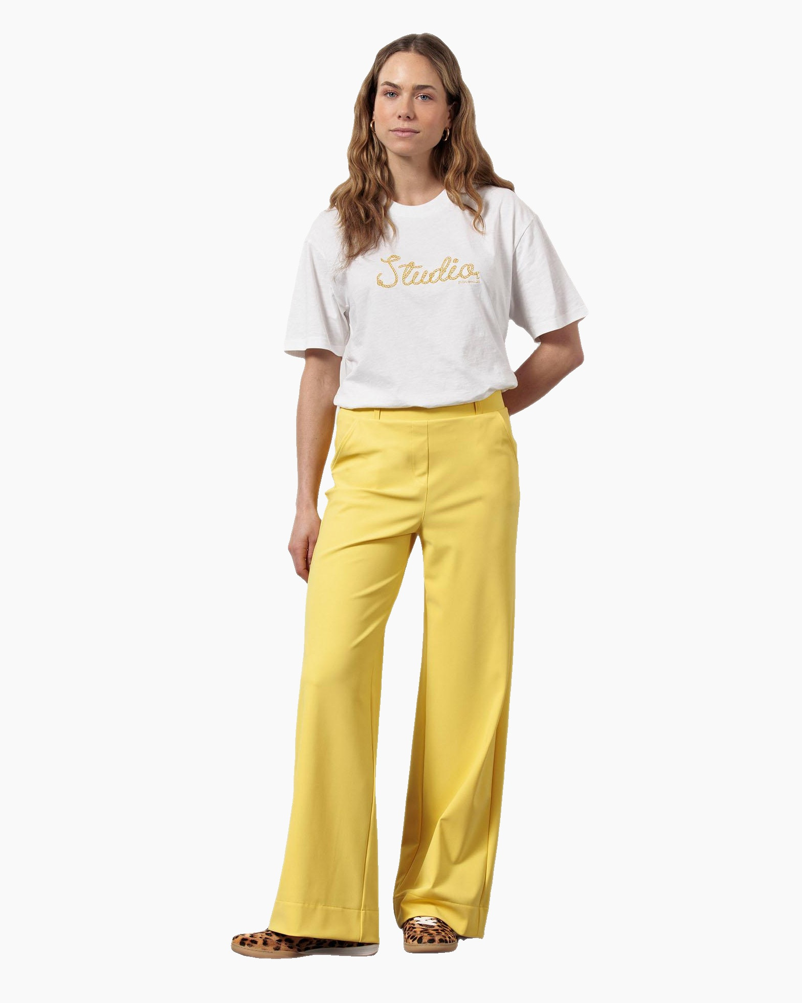 Broek Lexie Bonded Geel