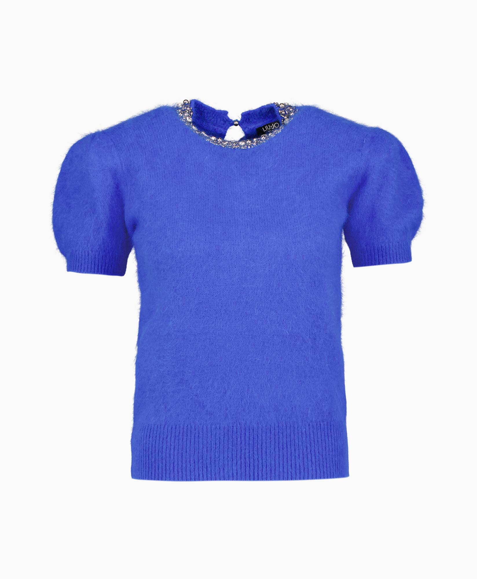 Liu Jo Top Maglia Chiusa M/c Ricamo Blauw