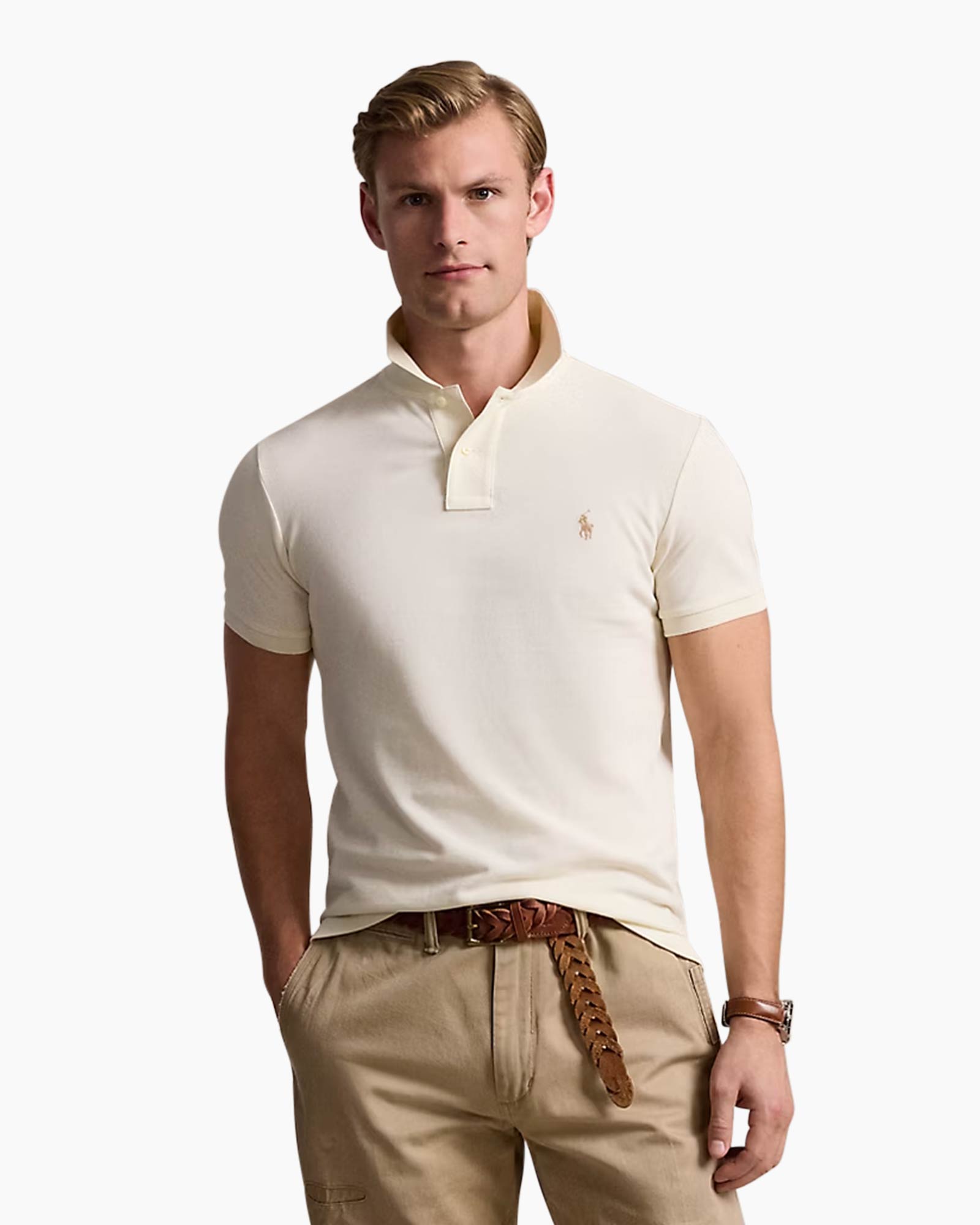 Polo Mesh Slim Off White