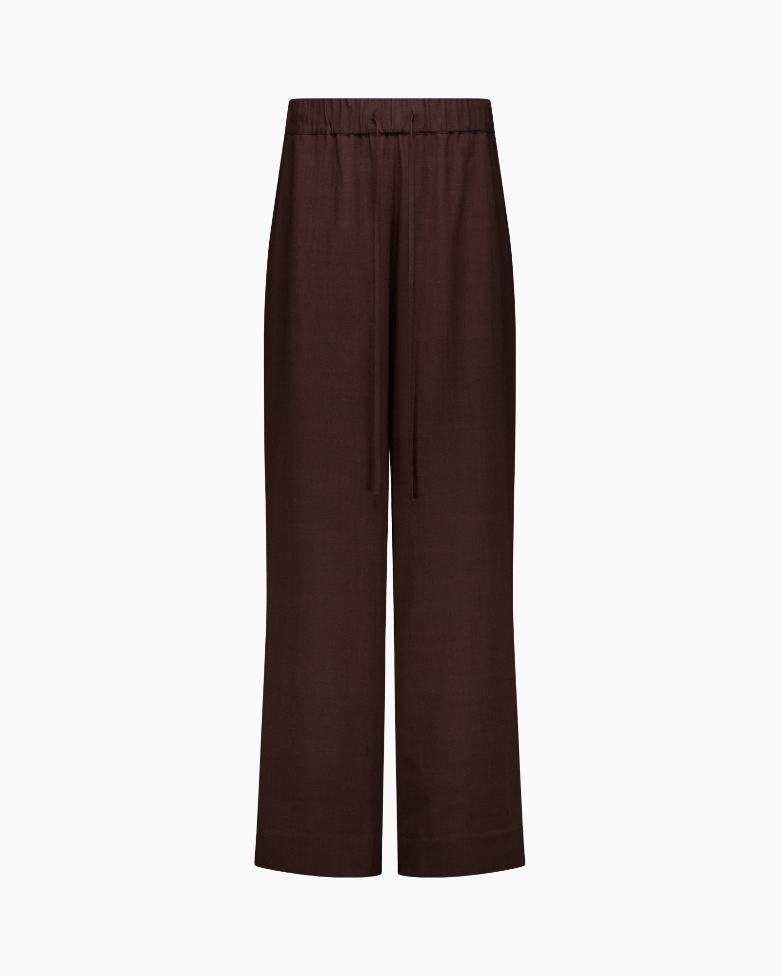 broek, broeken, touwceintuur, elastische tailleband, bruin