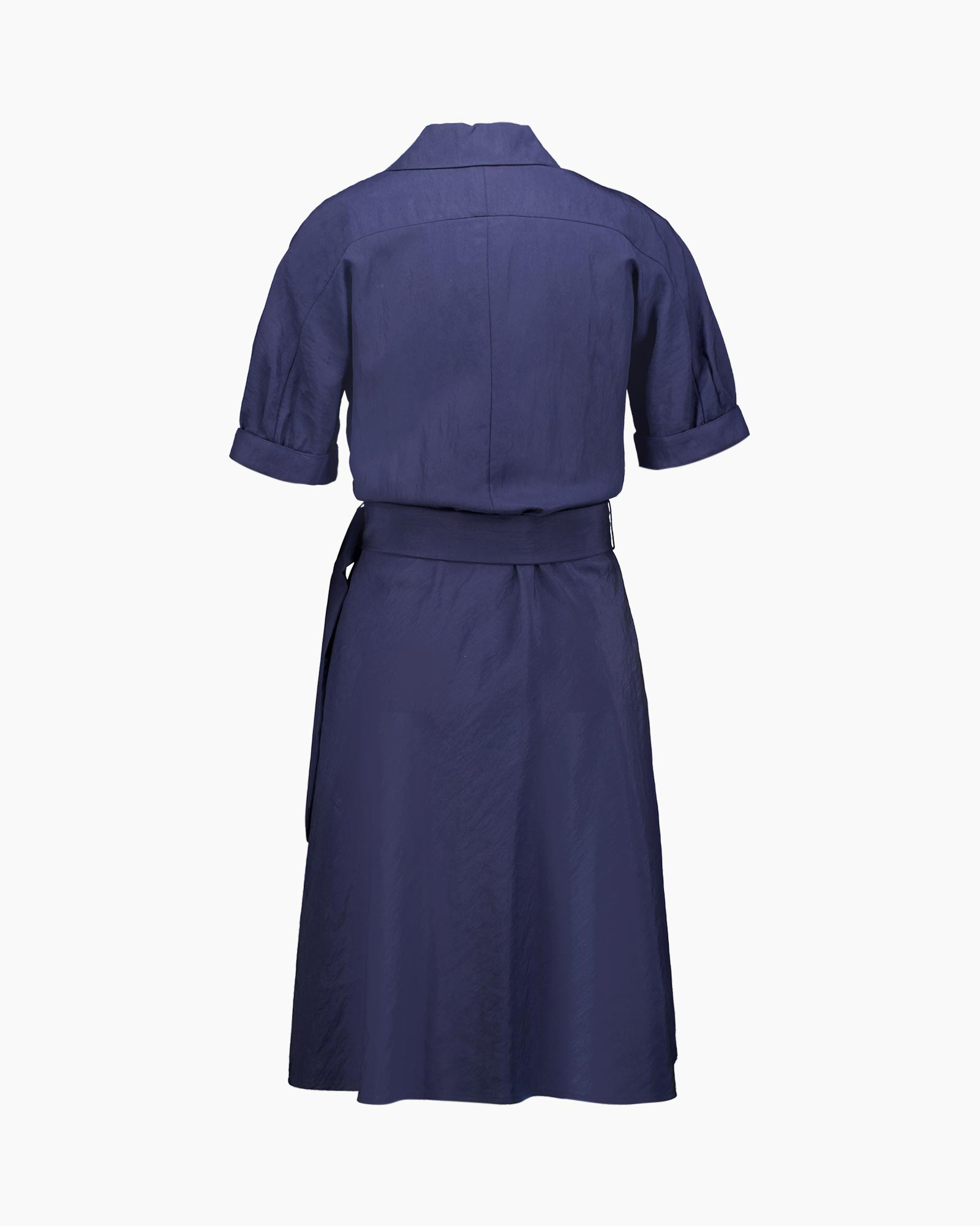 Jurk Cuffed S/s Belted  Blauw