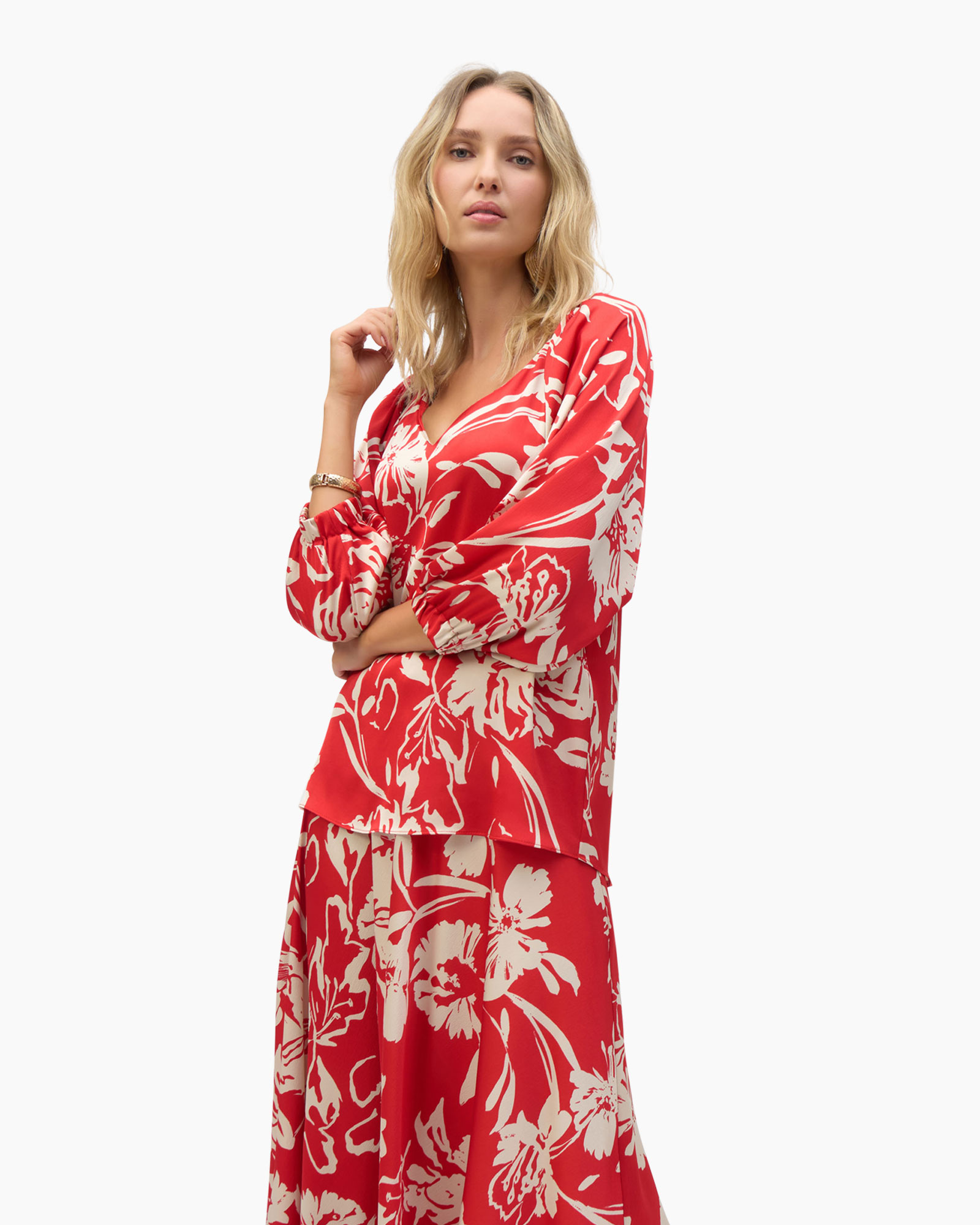 Blouse Print Rood