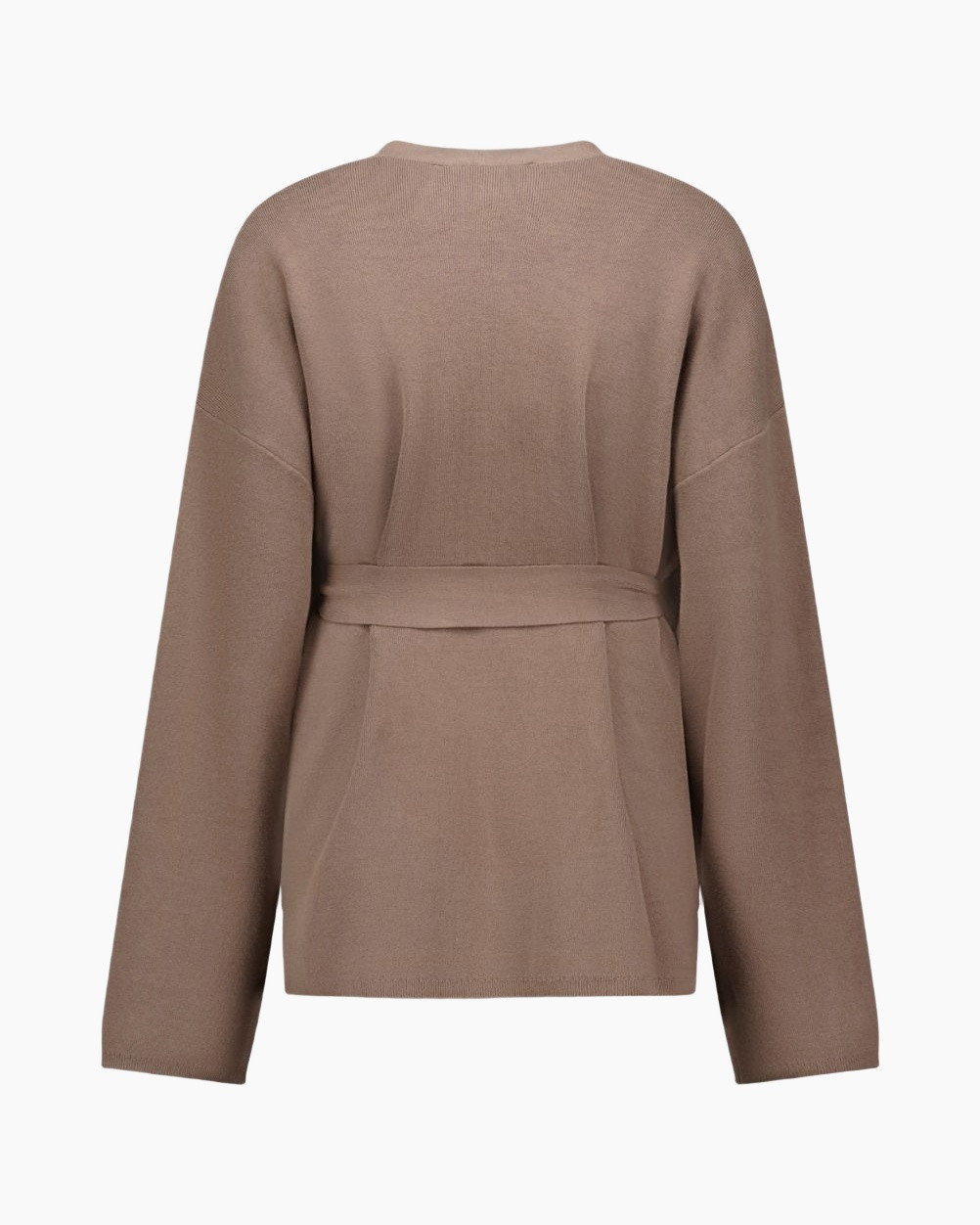 cardigan, knit, belt, pockets, brown
