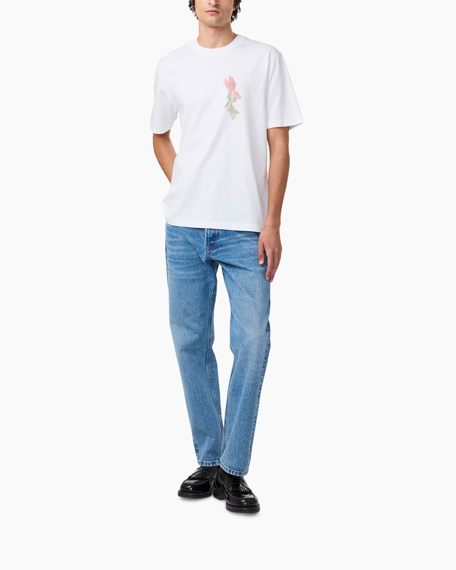 T-shirt Korte Mouw Adam Print Tee 3209 Wit