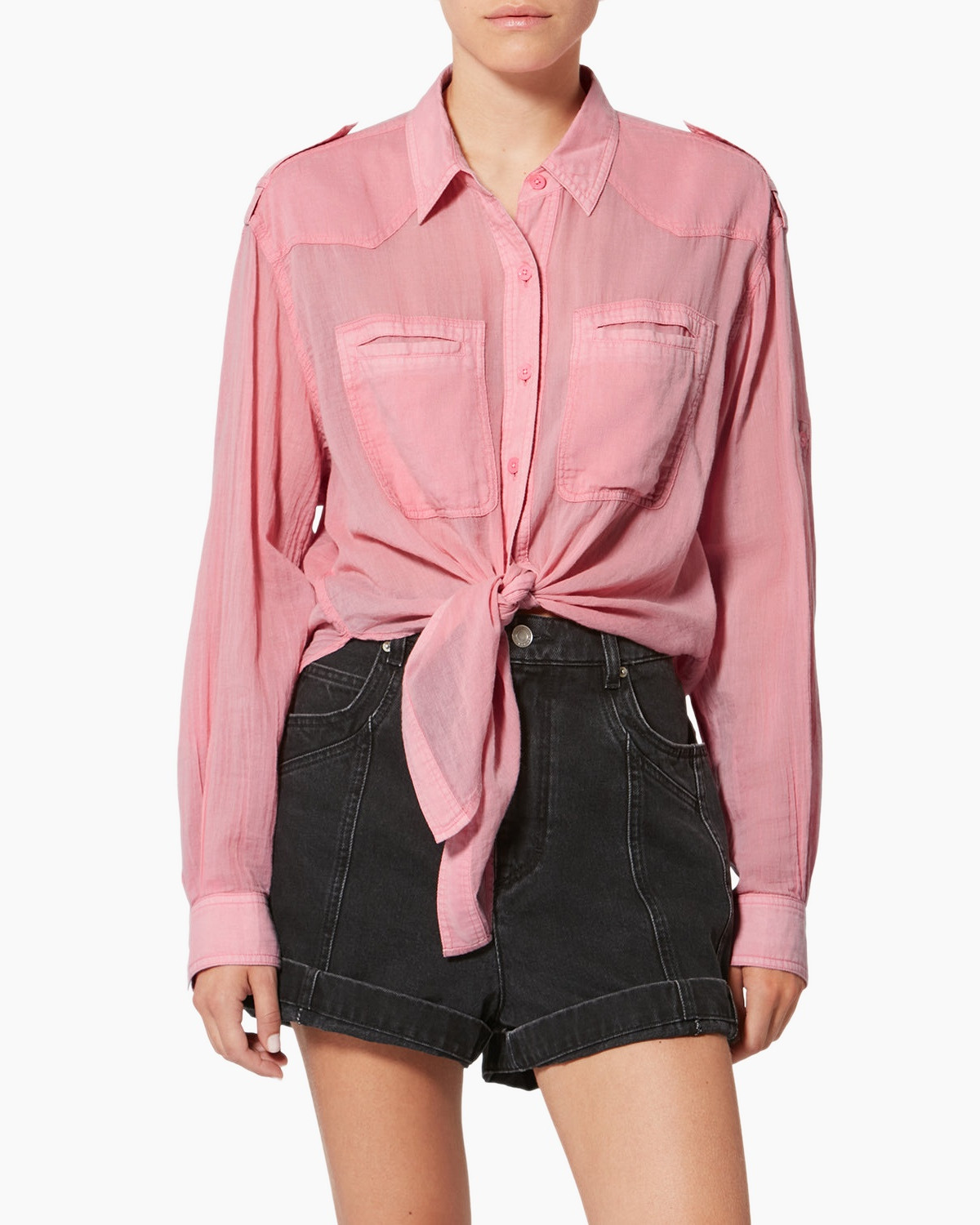 Blouse, Shirt, Shorts, Long Sleeve, Coat