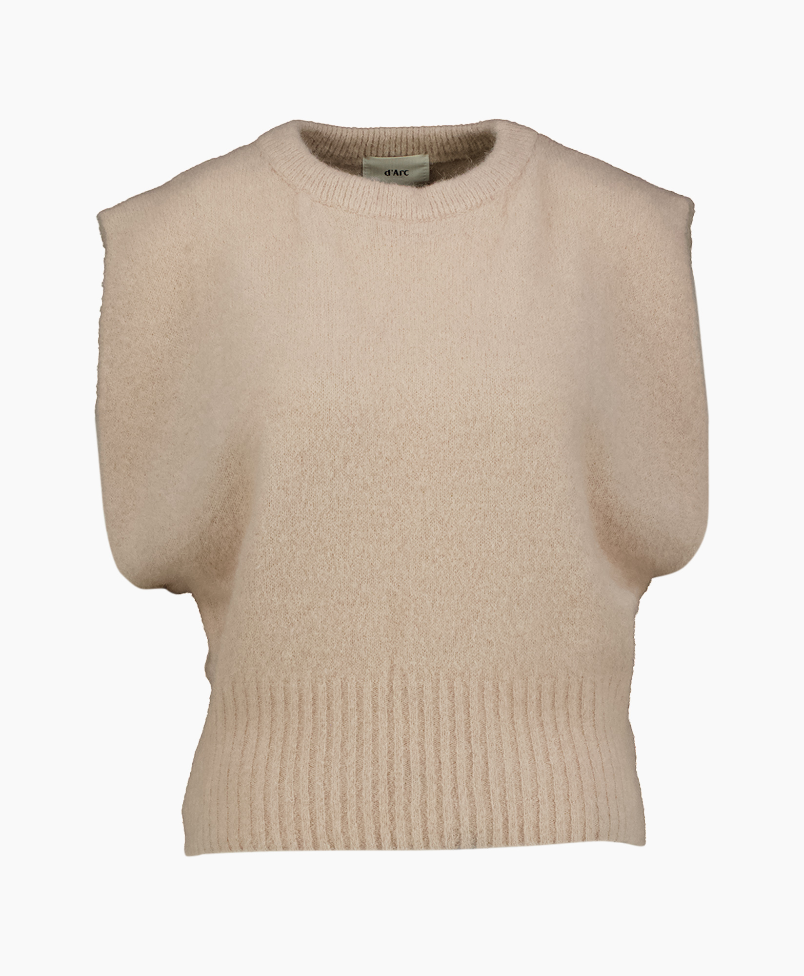 trui, örme, bej, kraagloze, pull