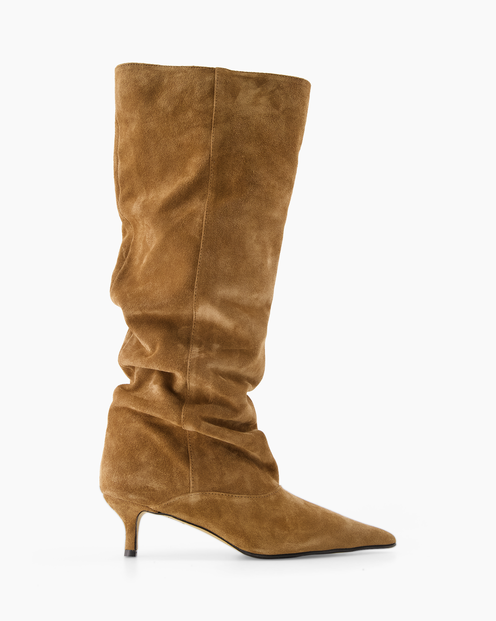boot, knee-high, ankle-high, suede, bruin