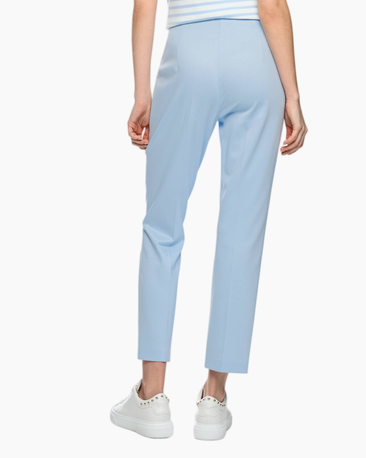 pants, slacks, light-blue, straight-leg, crop length