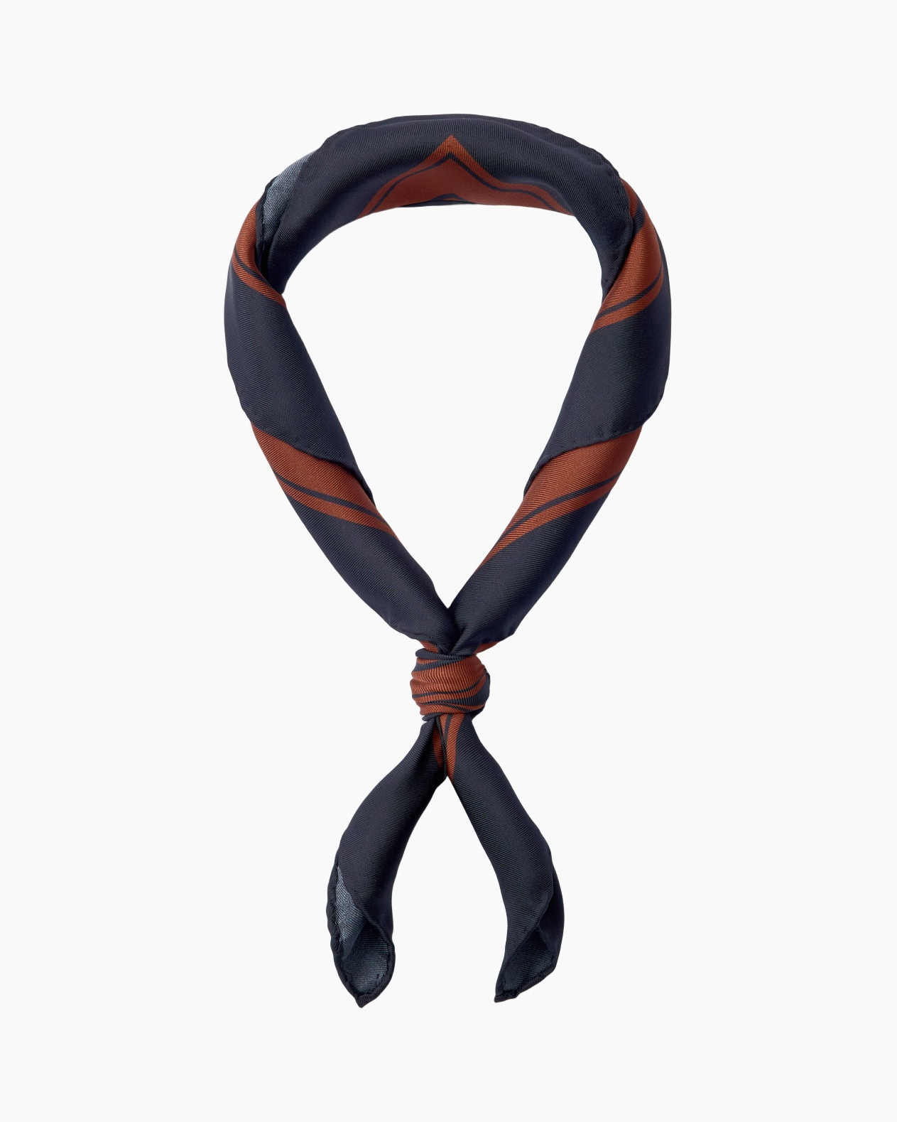 sjaal, nek sjaal, bandana, donkerblauw, oranje patroon