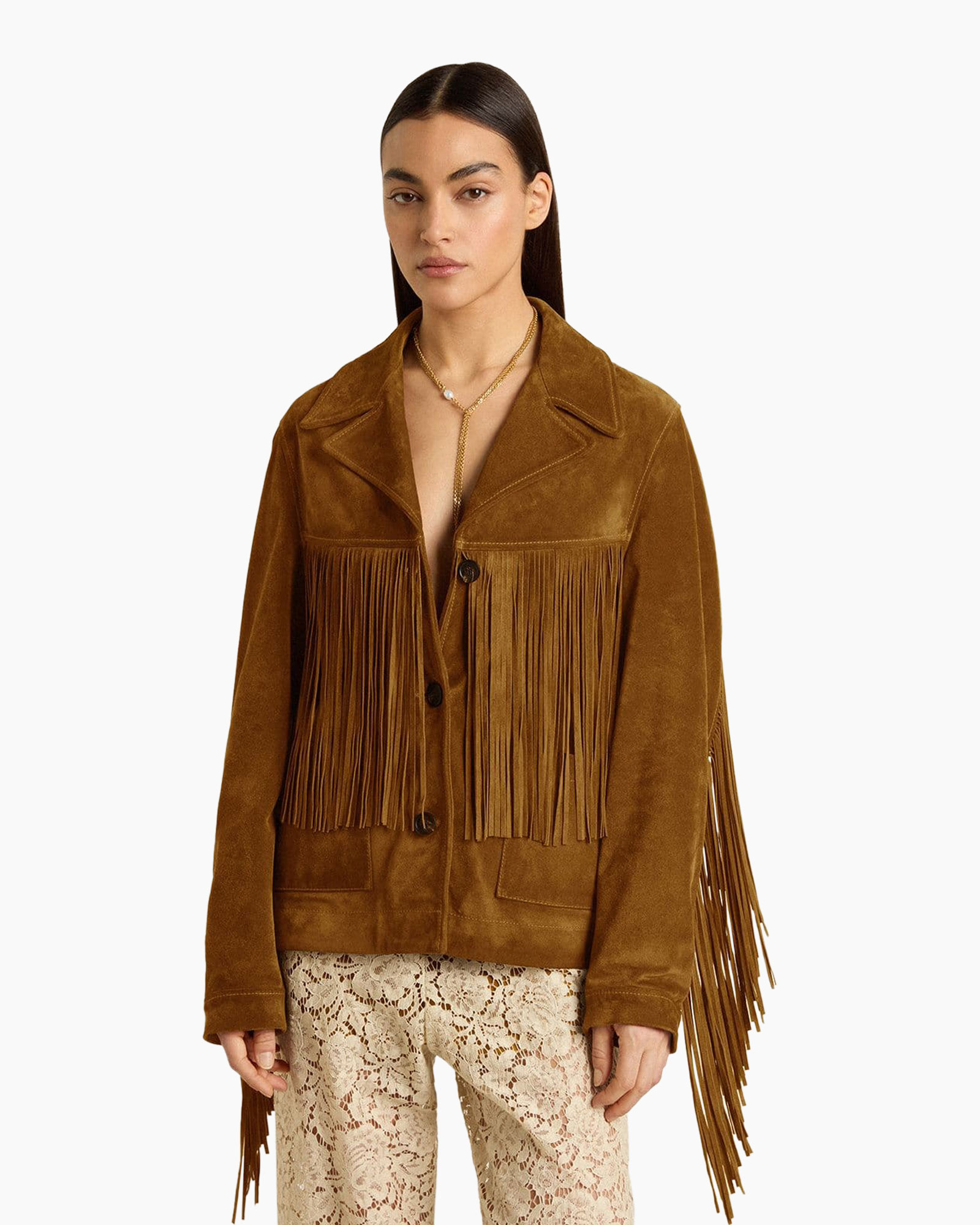Jas Journey's W's Fringes Waxed Leather Bruin