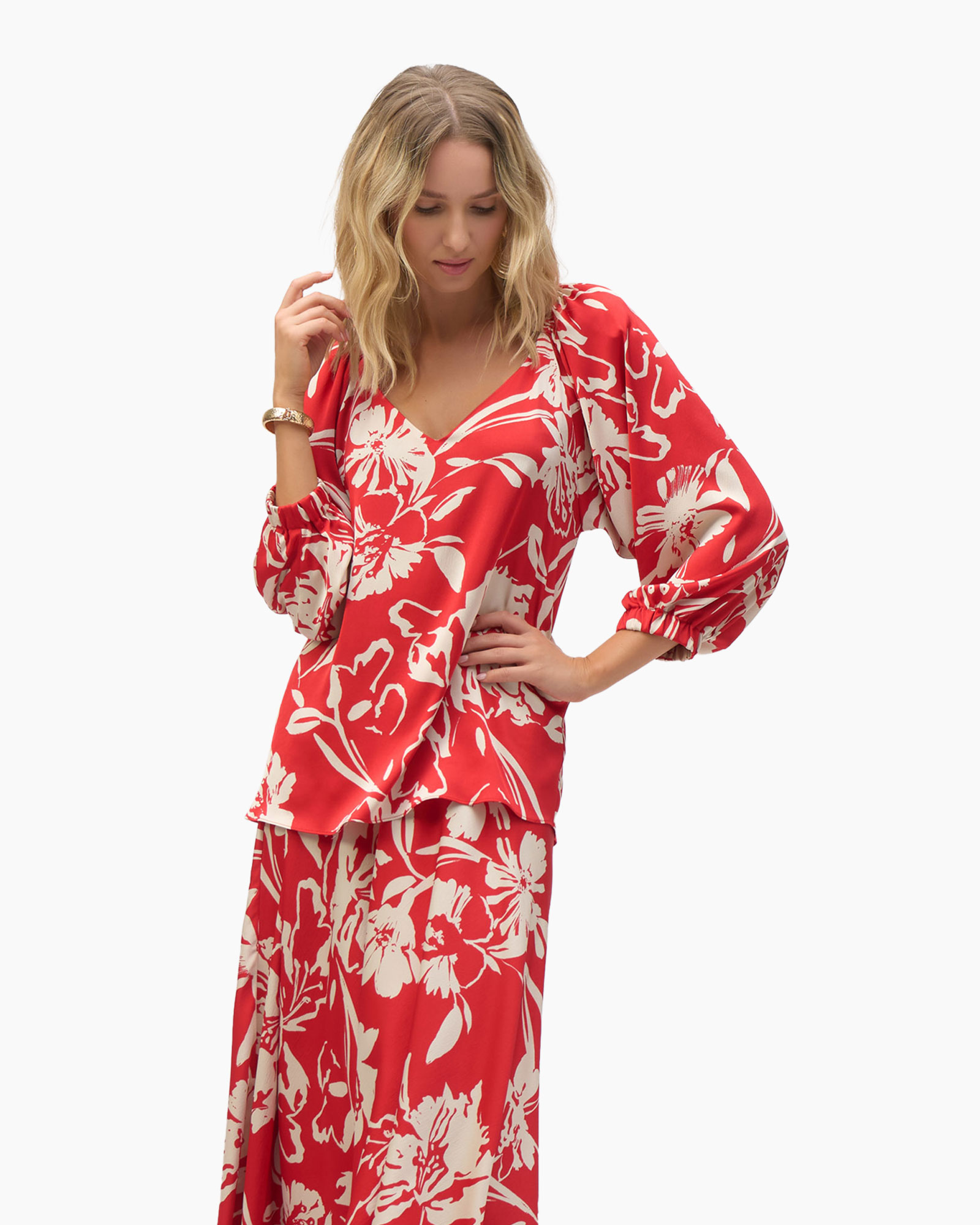 Blouse Print Rood