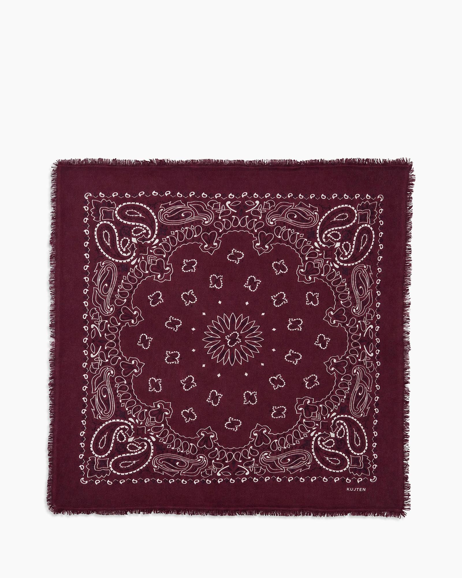bandana, zakdoek, vierkante sjaal, paisley, gerafelde rand