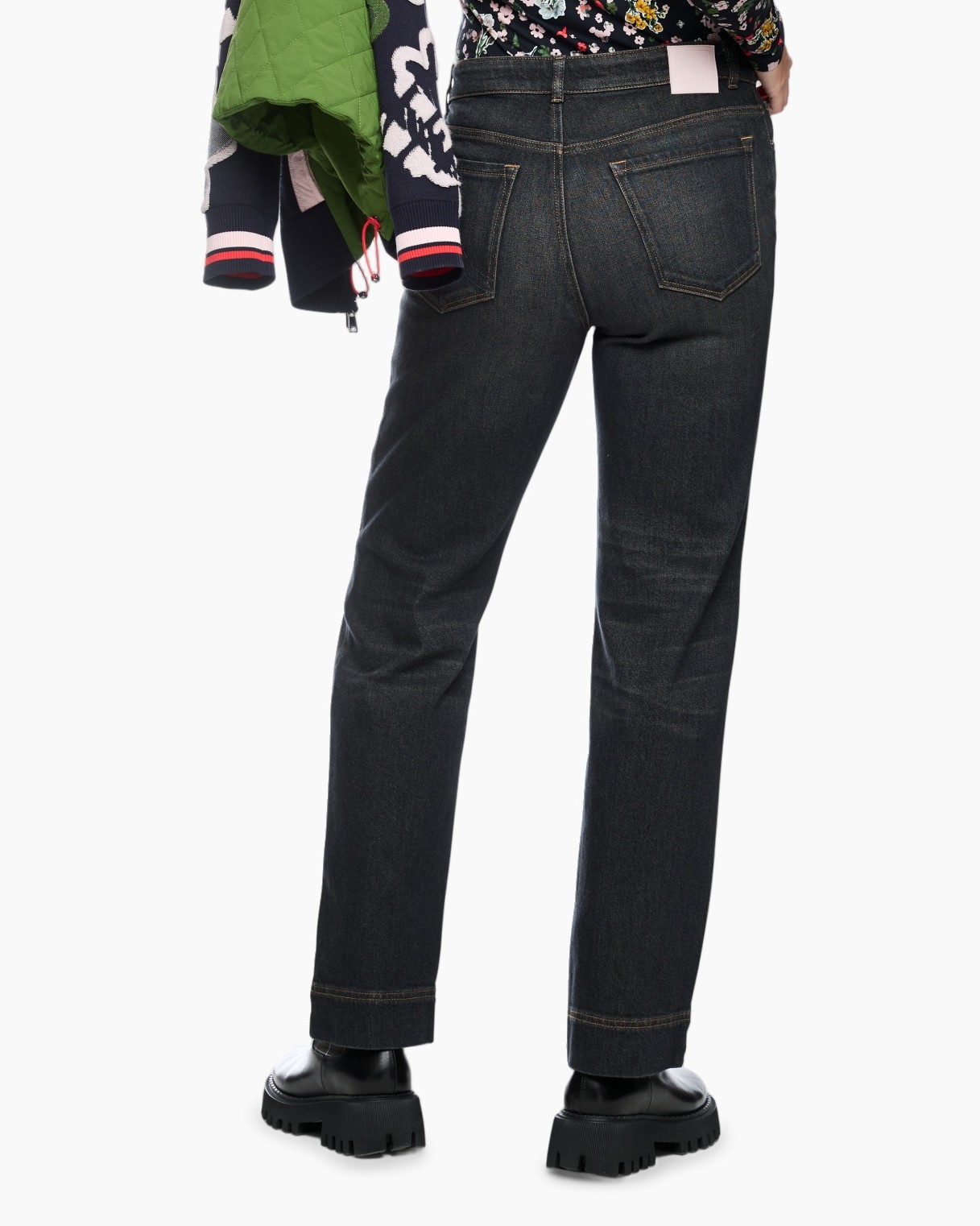 spijkerbroek,  denim, broeken, donkergeverfd, recht model
