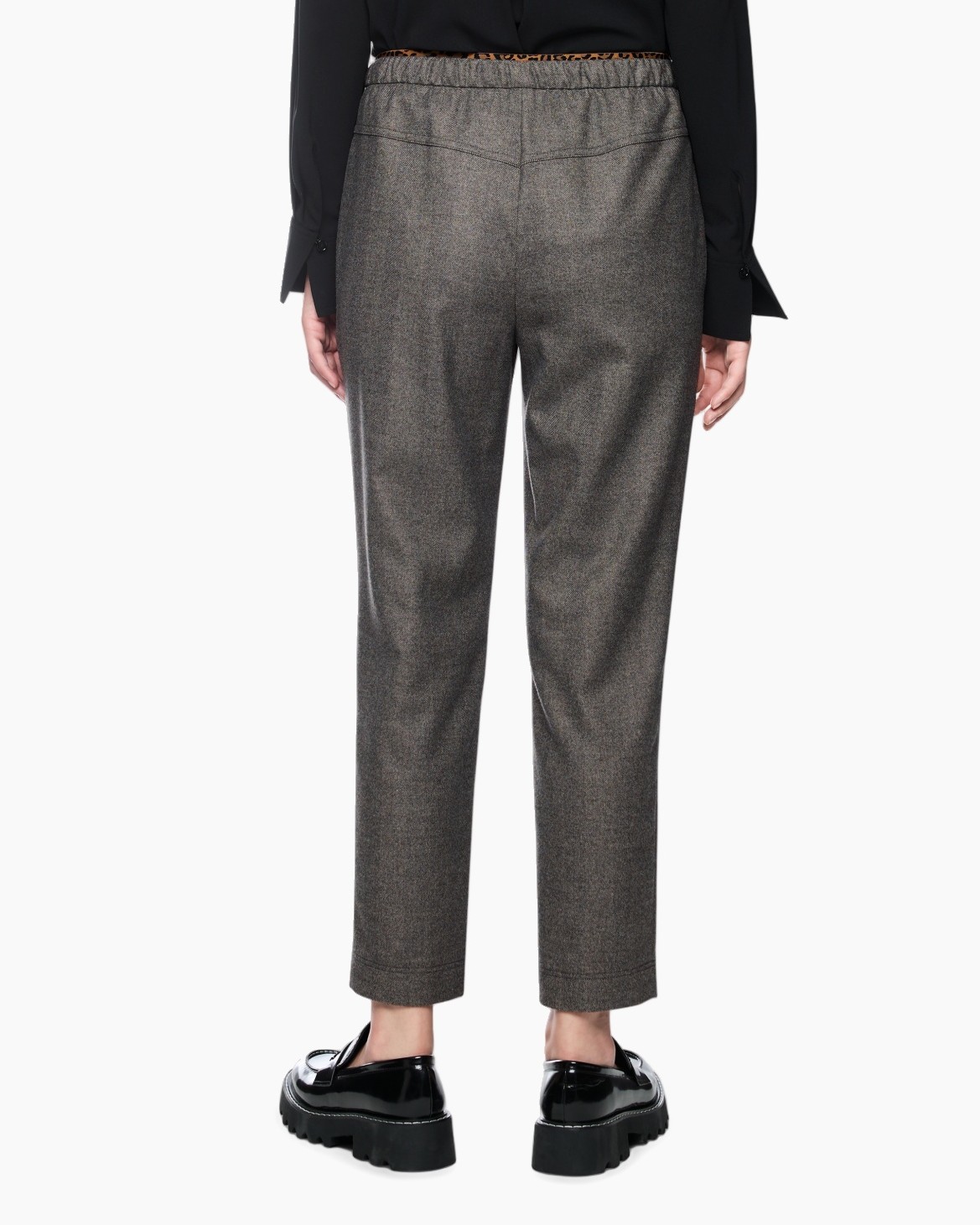 broek, broek, touwtjes, grijs, slim-fit